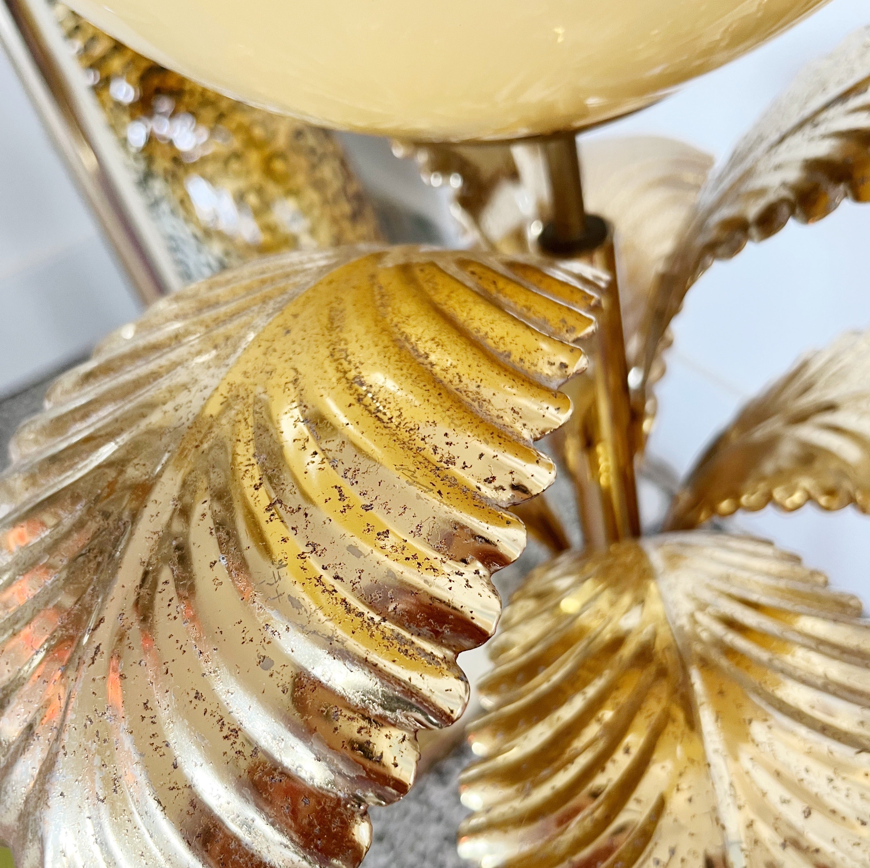 Lampe palmier Hollywood Regency italienne 80s petit modèle