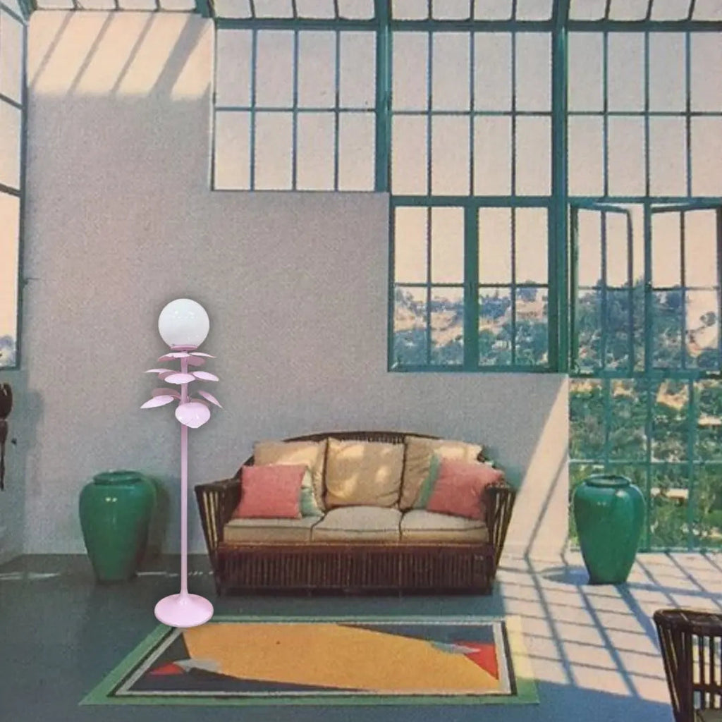 Lampadaire feuilles palmier exotique vintage