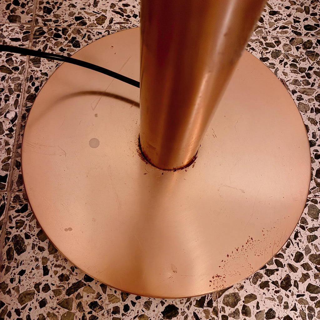 Lampadaire vintage italien en laiton et globe en verre de Murano, années 70