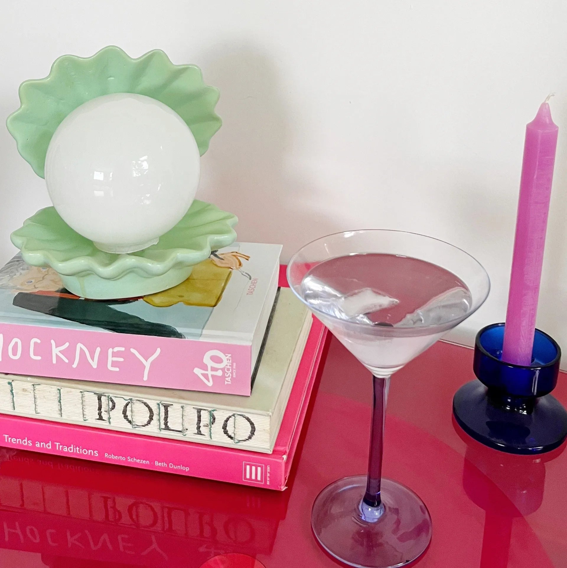 Lampe 80’s coquillage vintage pastel - Club Barbara