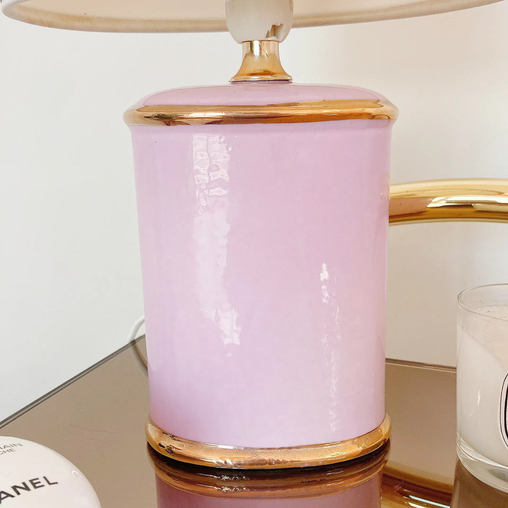 Lampe Art Deco rose et dorée - Club Barbara