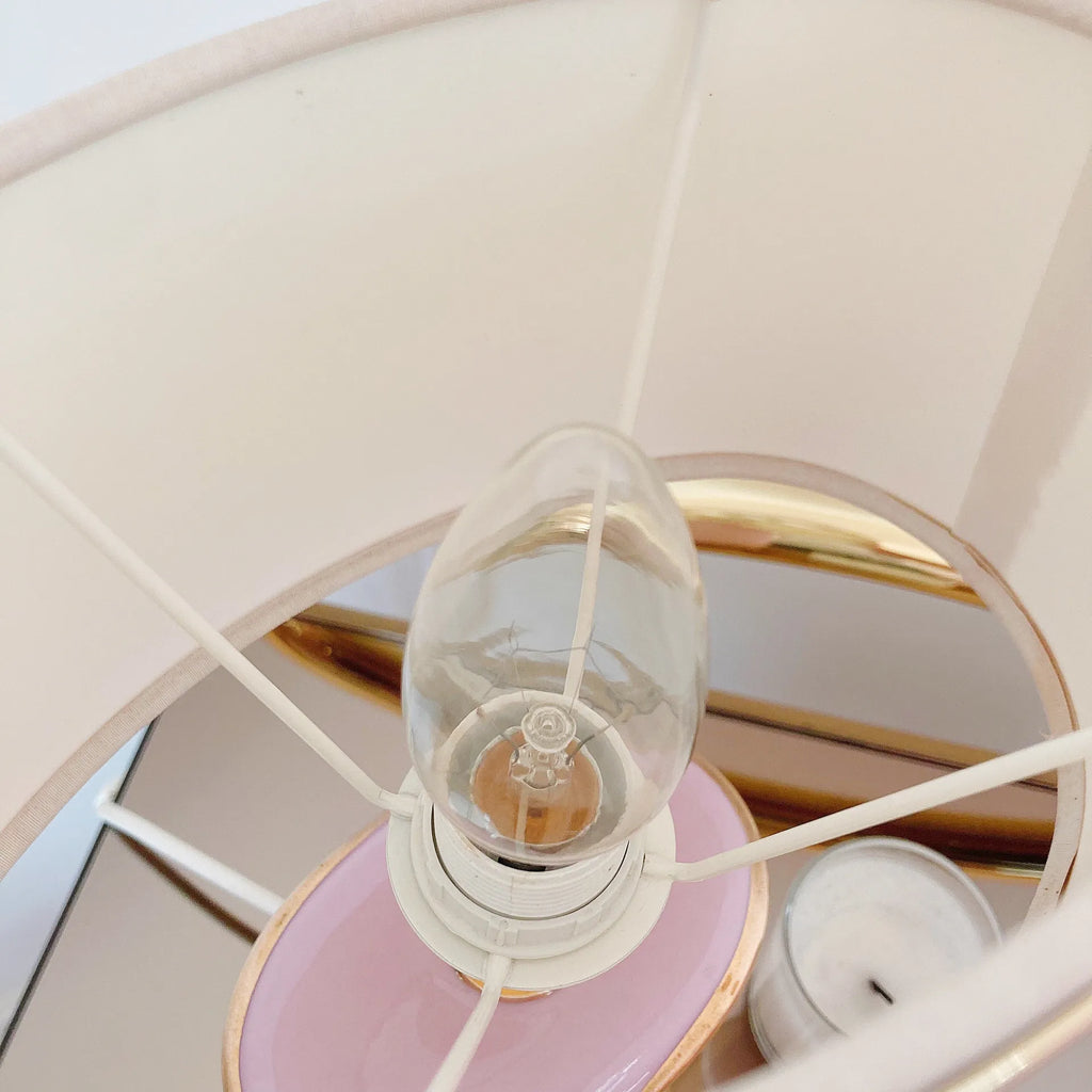Lampe Art Deco rose et dorée - Club Barbara
