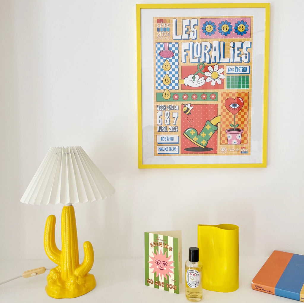 Lampe cactus vintage jaune - Club Barbara