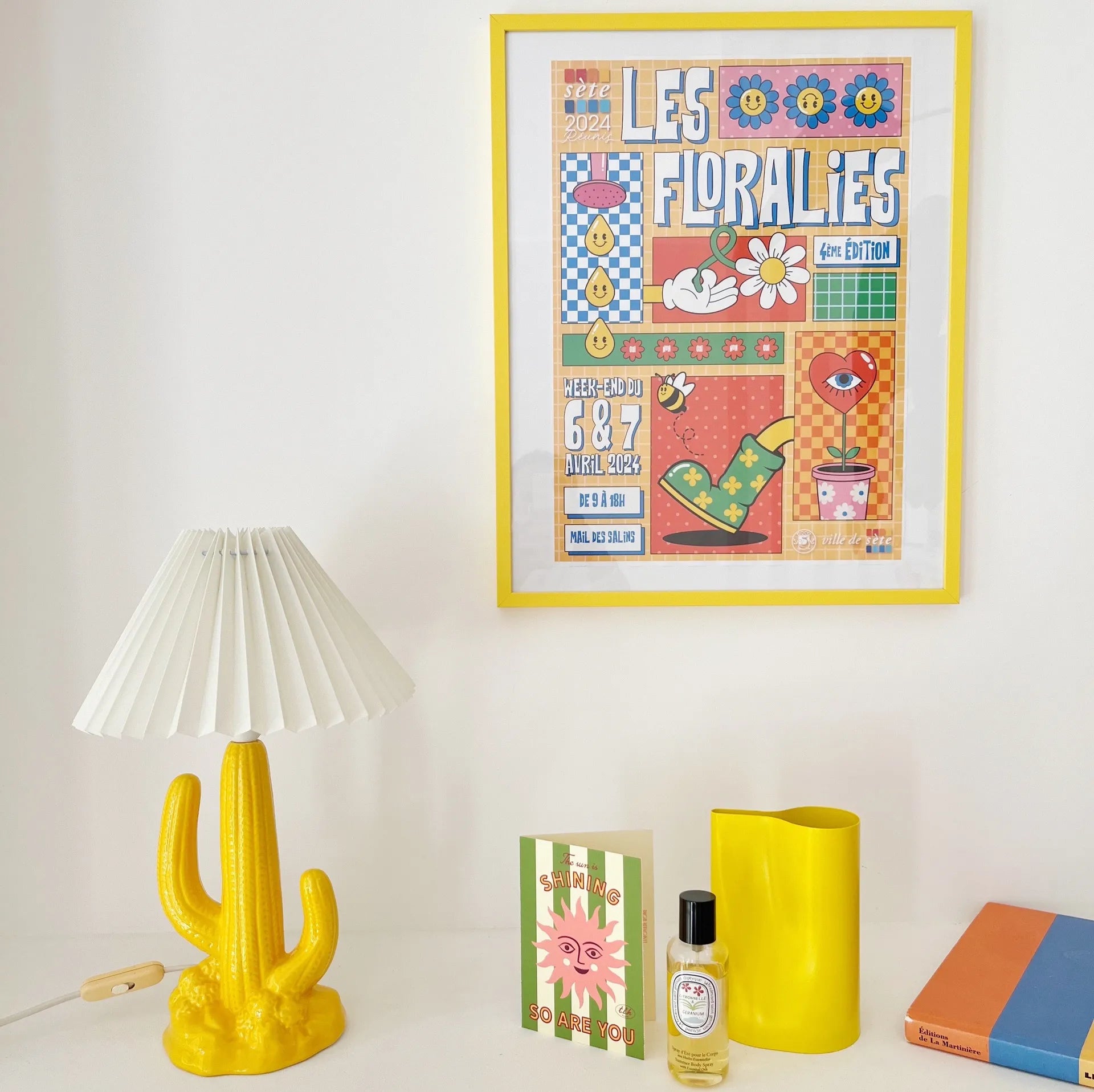 Lampe cactus vintage jaune - Club Barbara