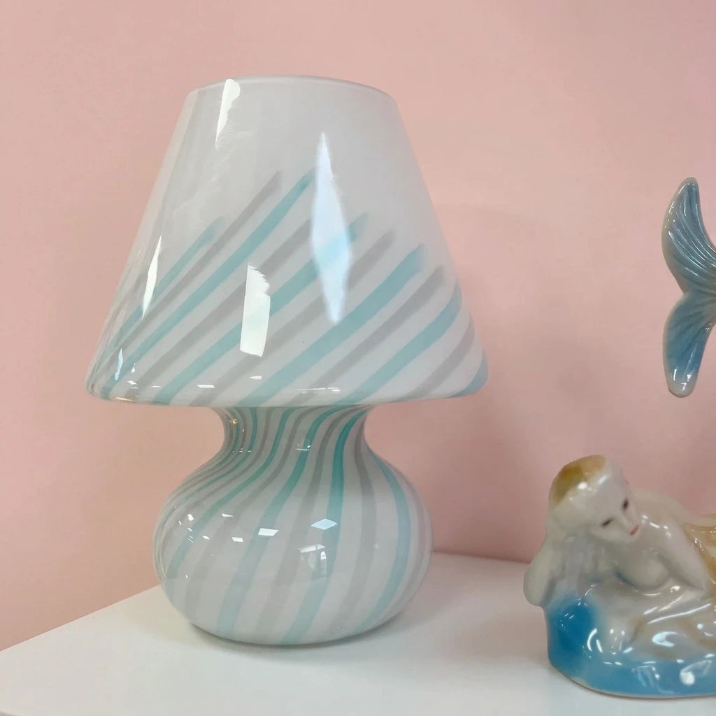 Lampe champignon Murano blue twist - Club Barbara