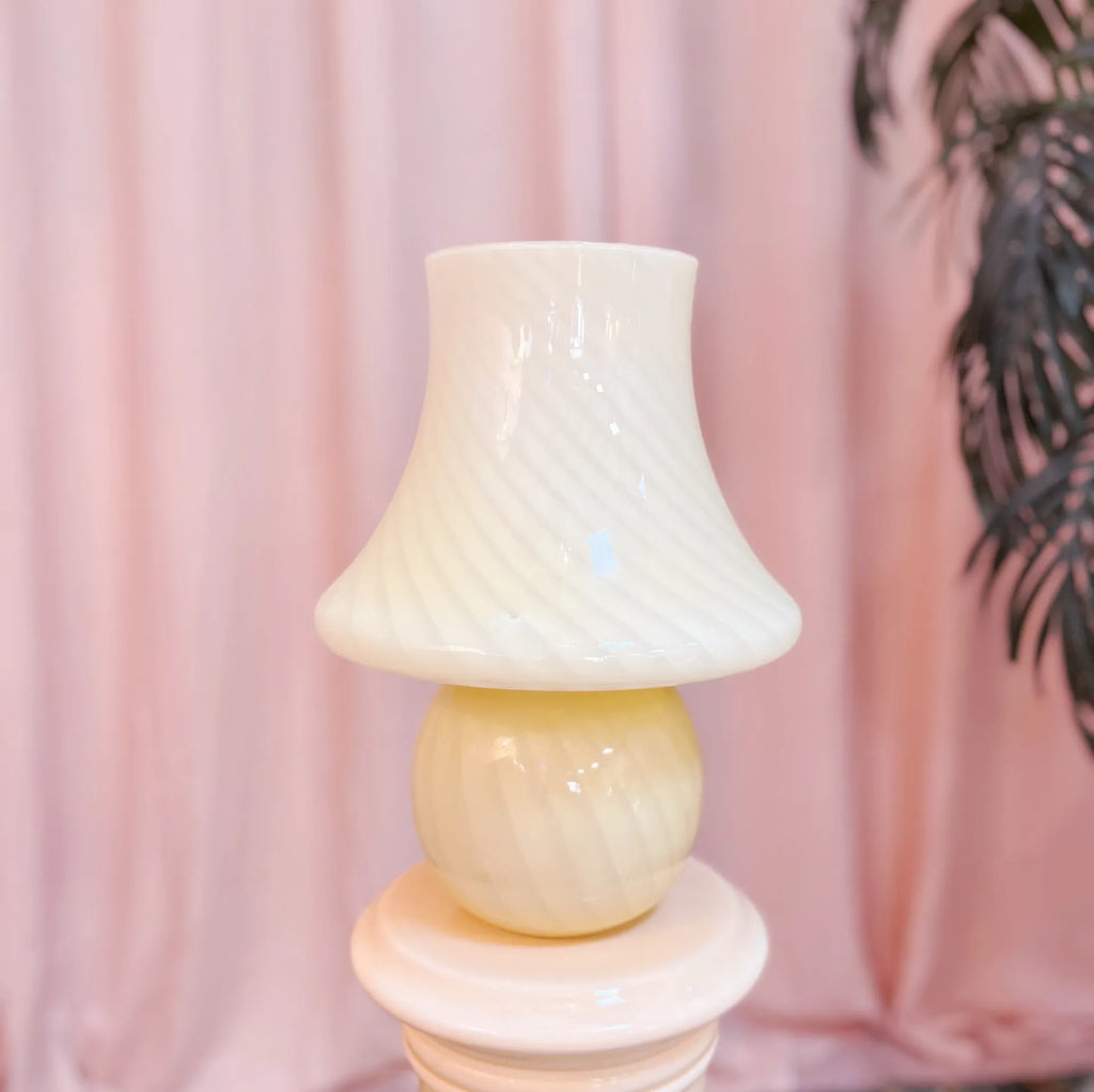 Lampe Champignon en Verre Torsadé Murano, 70’s - Club Barbara