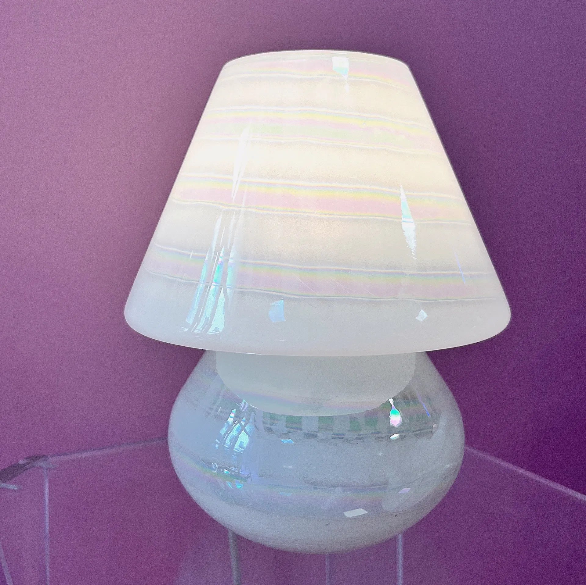Lampe champignon iridescente 70s - Club Barbara