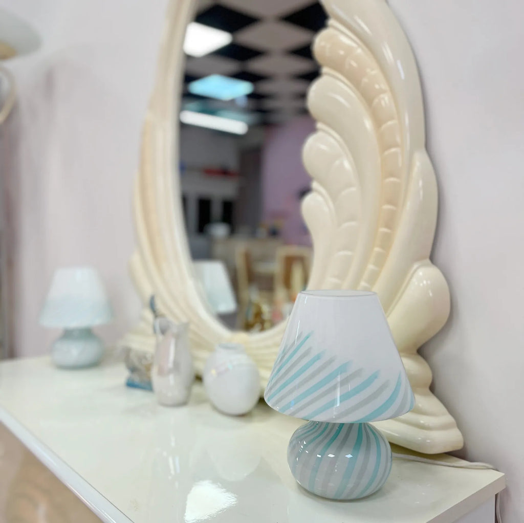 Lampe champignon Murano blue twist - Club Barbara