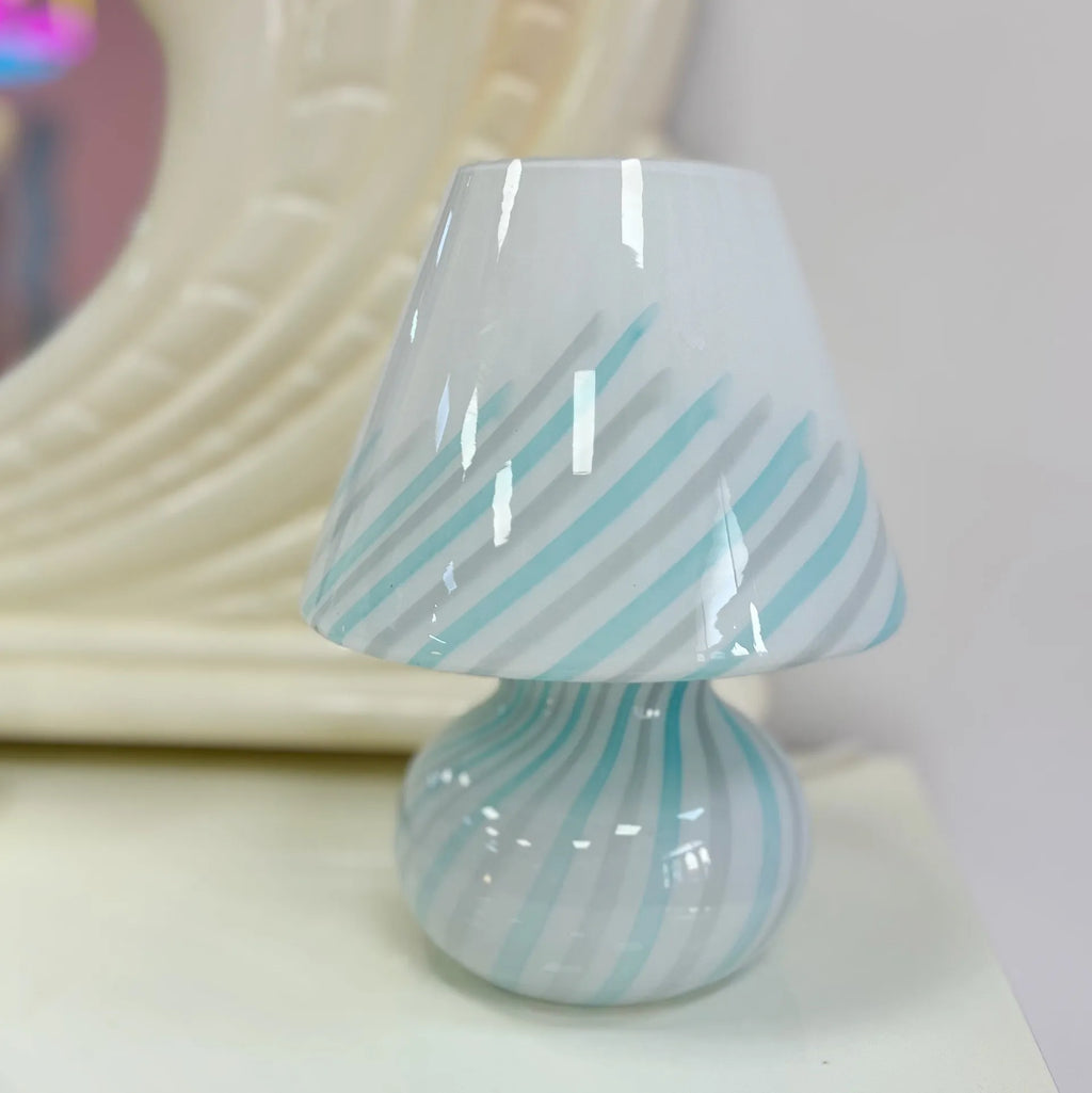 Lampe champignon Murano blue twist - Club Barbara