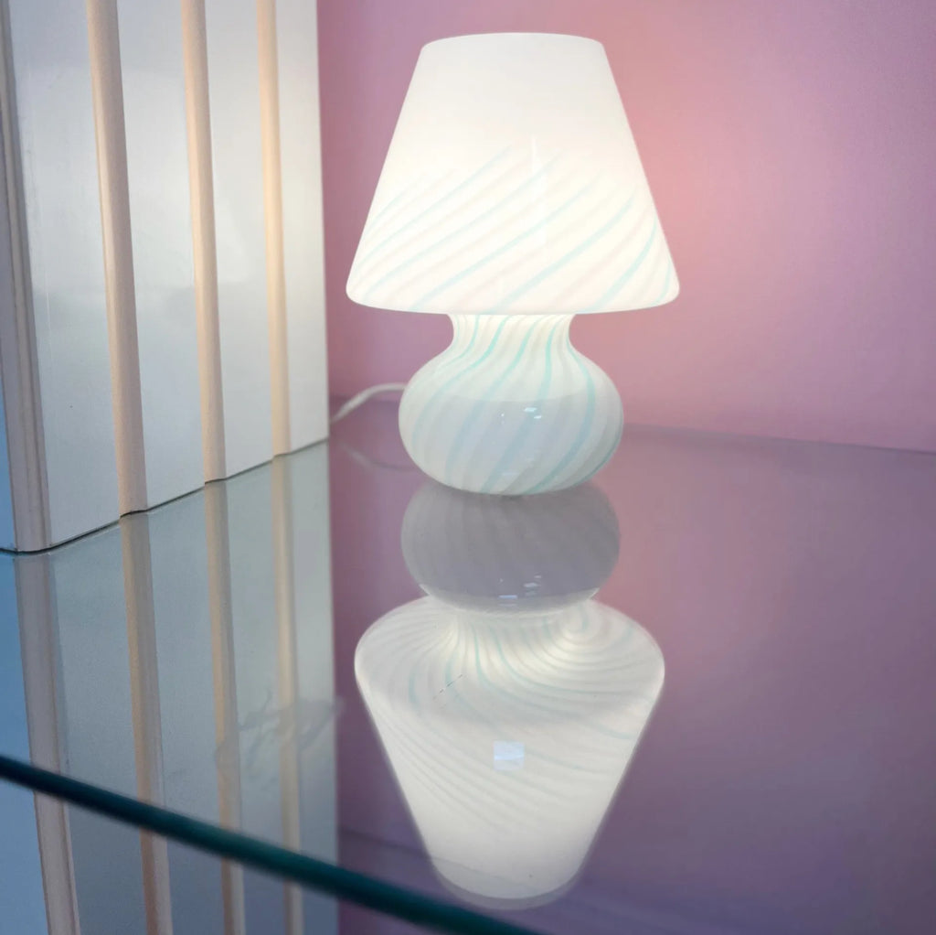 Lampe champignon Murano blue twist - Club Barbara