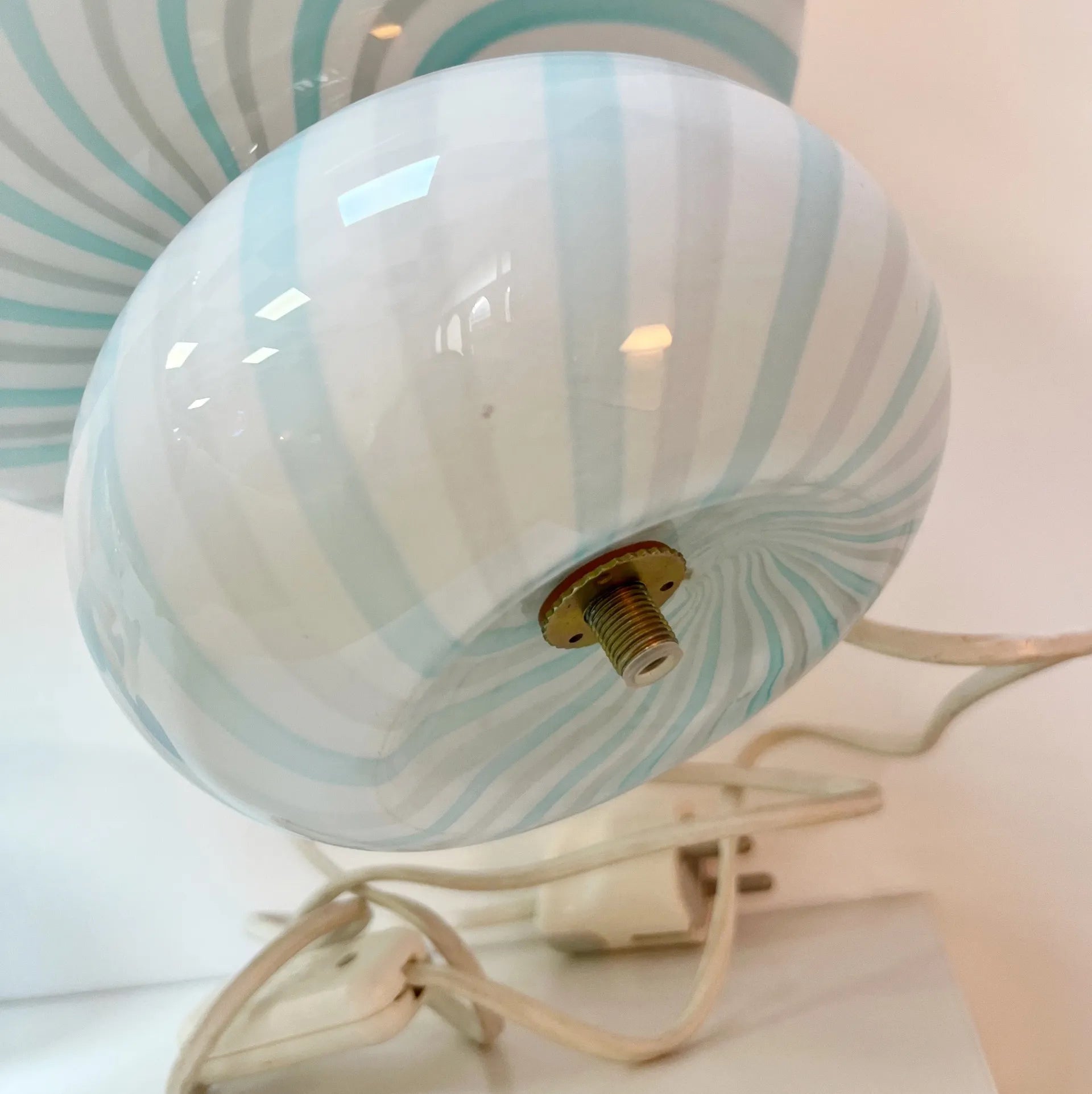 Lampe champignon Murano blue twist - Club Barbara