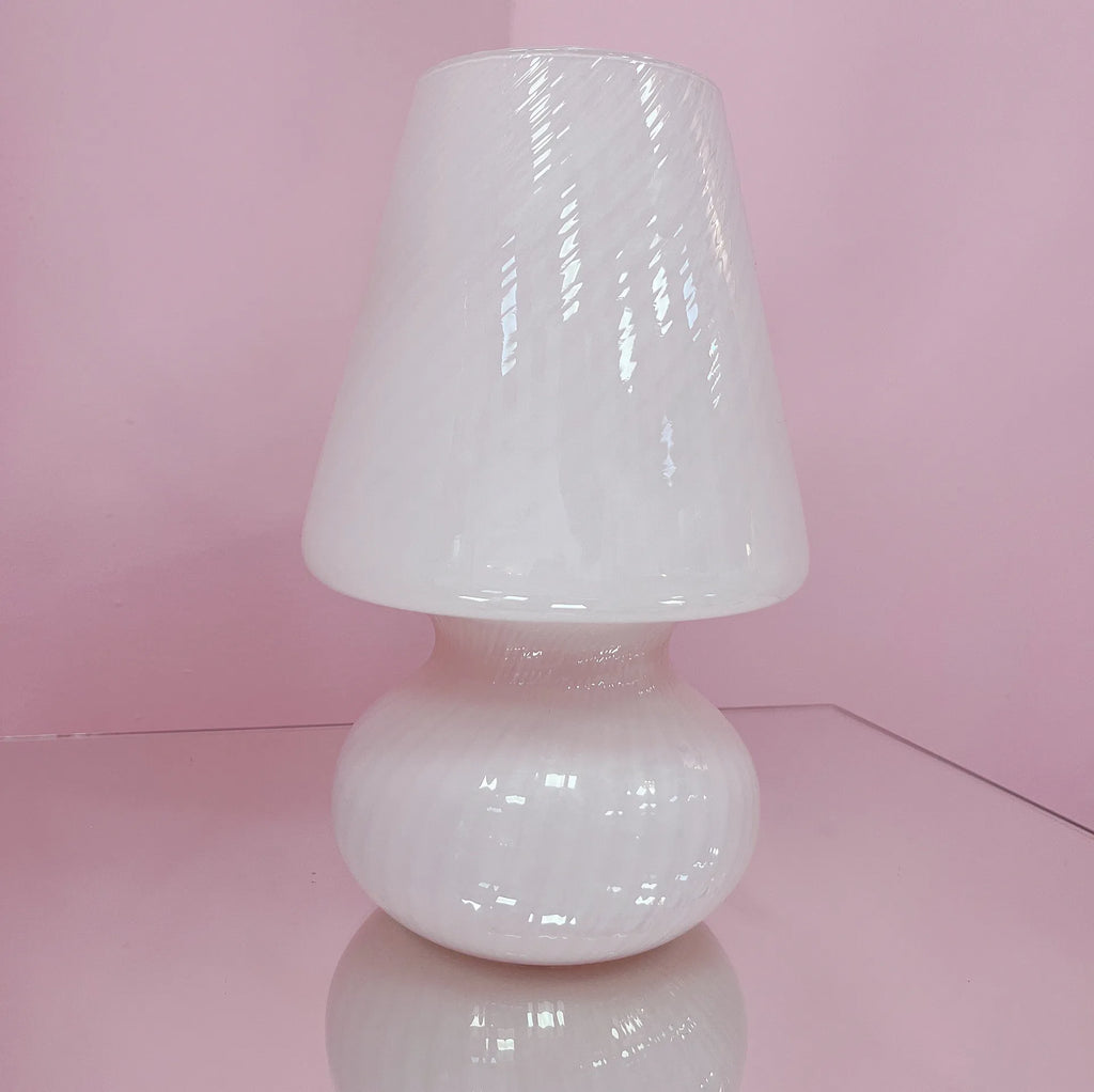 Lampe champignon Murano en verre soufflé rose pastel, années 70 - Club Barbara