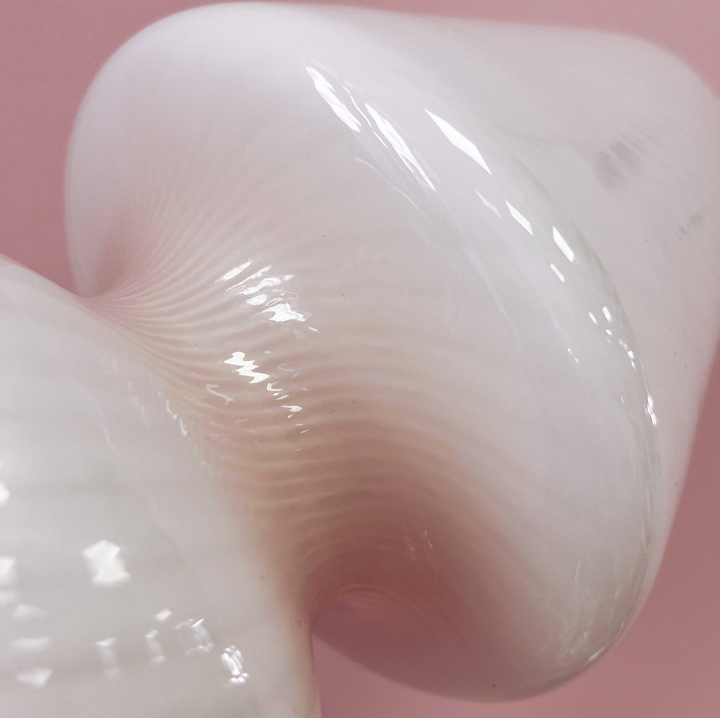 Lampe champignon Murano en verre soufflé rose pastel, années 70