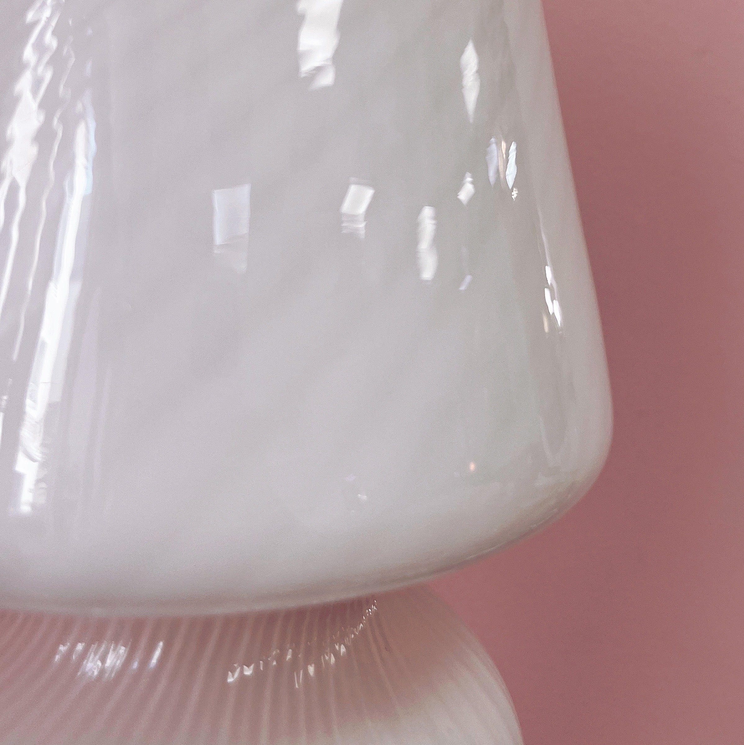 Lampe champignon Murano en verre soufflé rose pastel, années 70