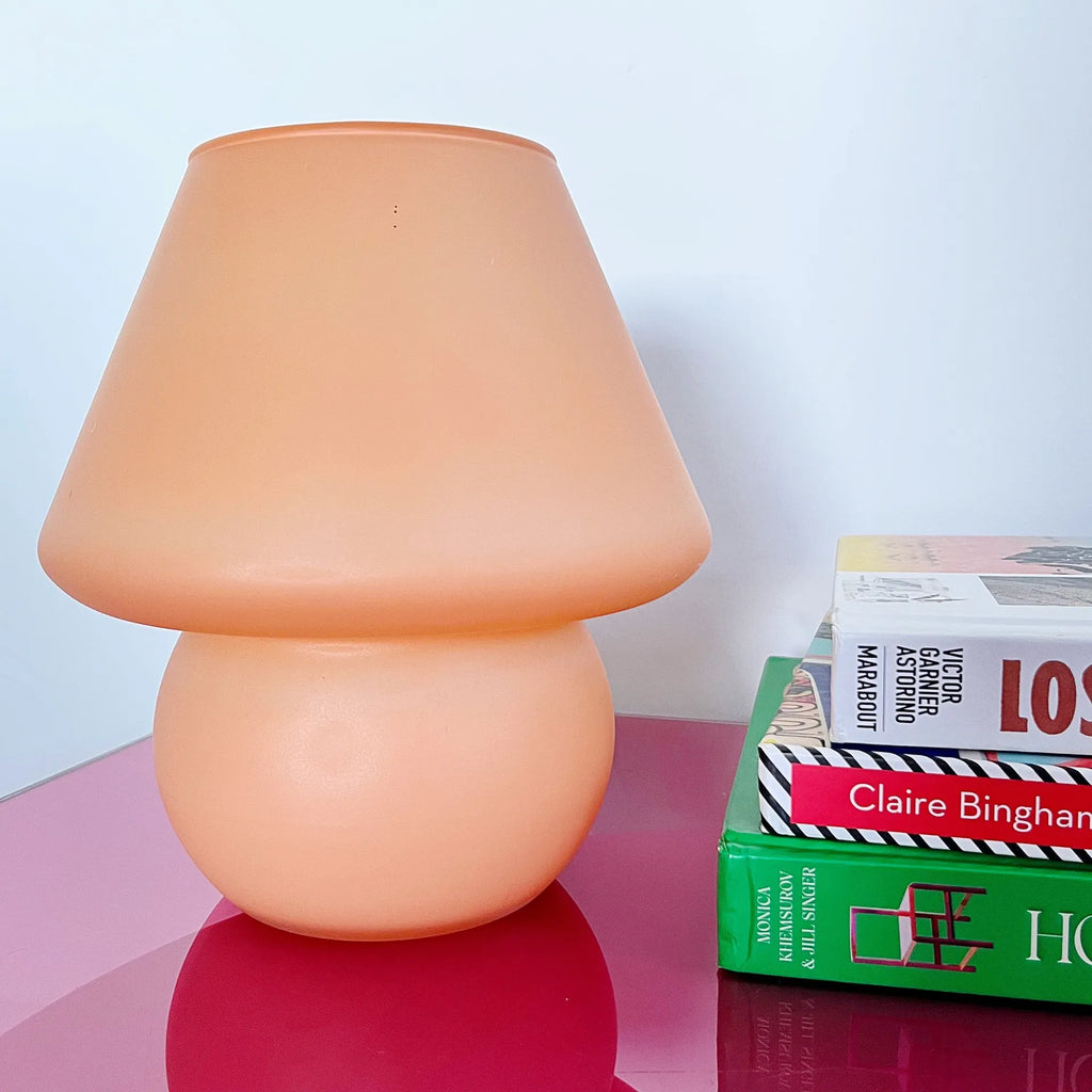 Lampe champignon pastel en verre mat, années 90 - Club Barbara