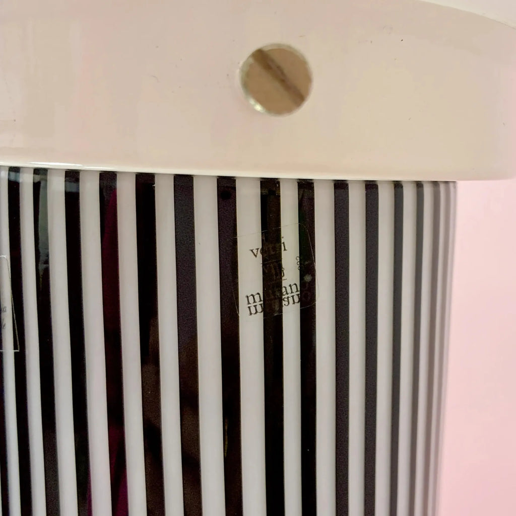 Lampe champignon verre de Murano rayures noir et blanc Zonca Voghera, années années 80 - Club Barbara
