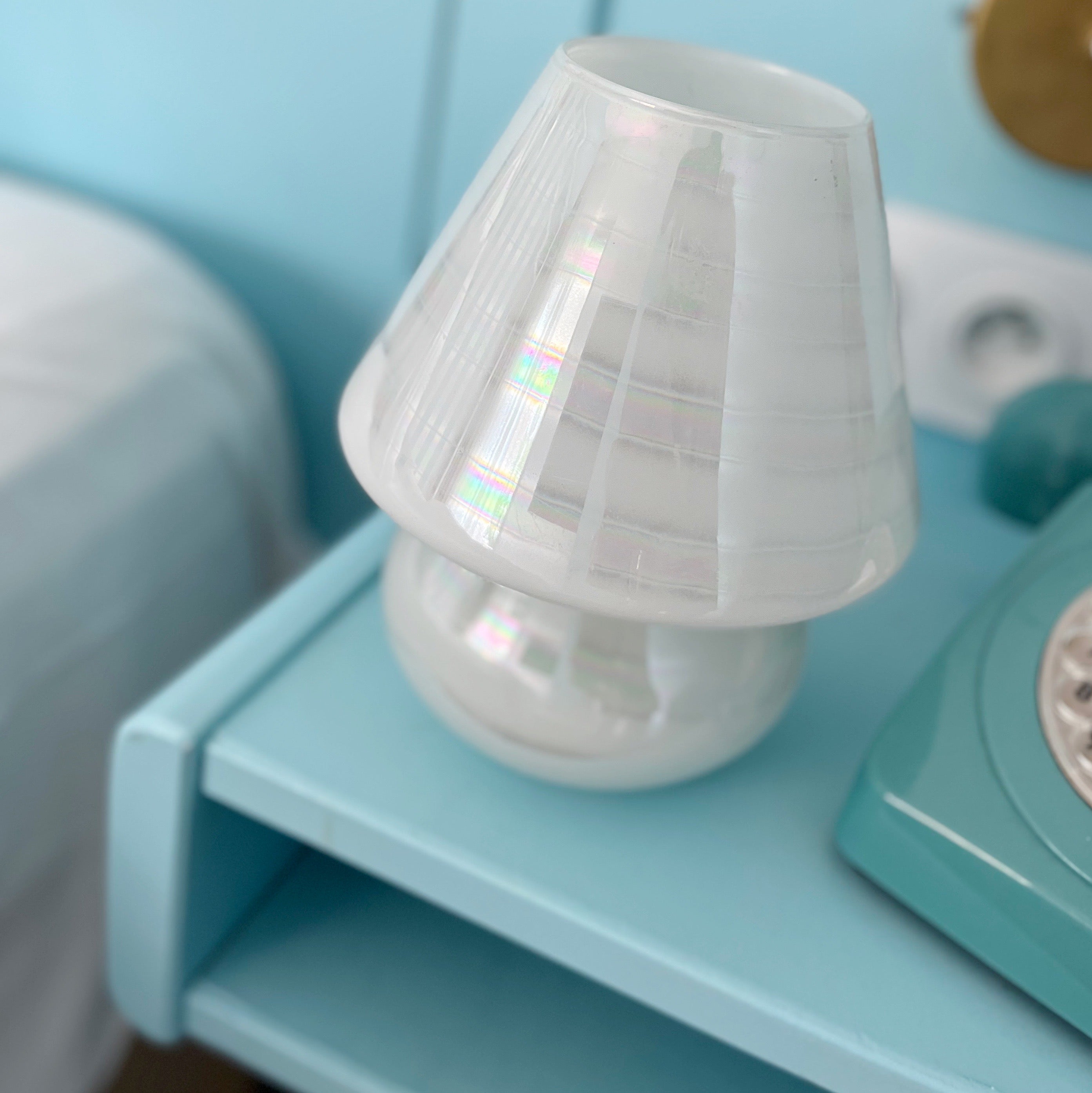 lampe champignon verre tourbillon colore