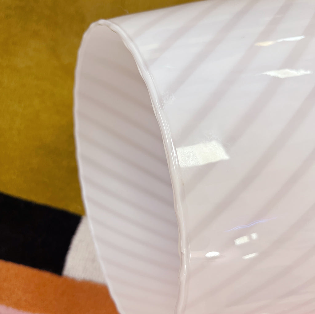 Lampe champignon Murano XL en verre soufflé lattimo torsadé