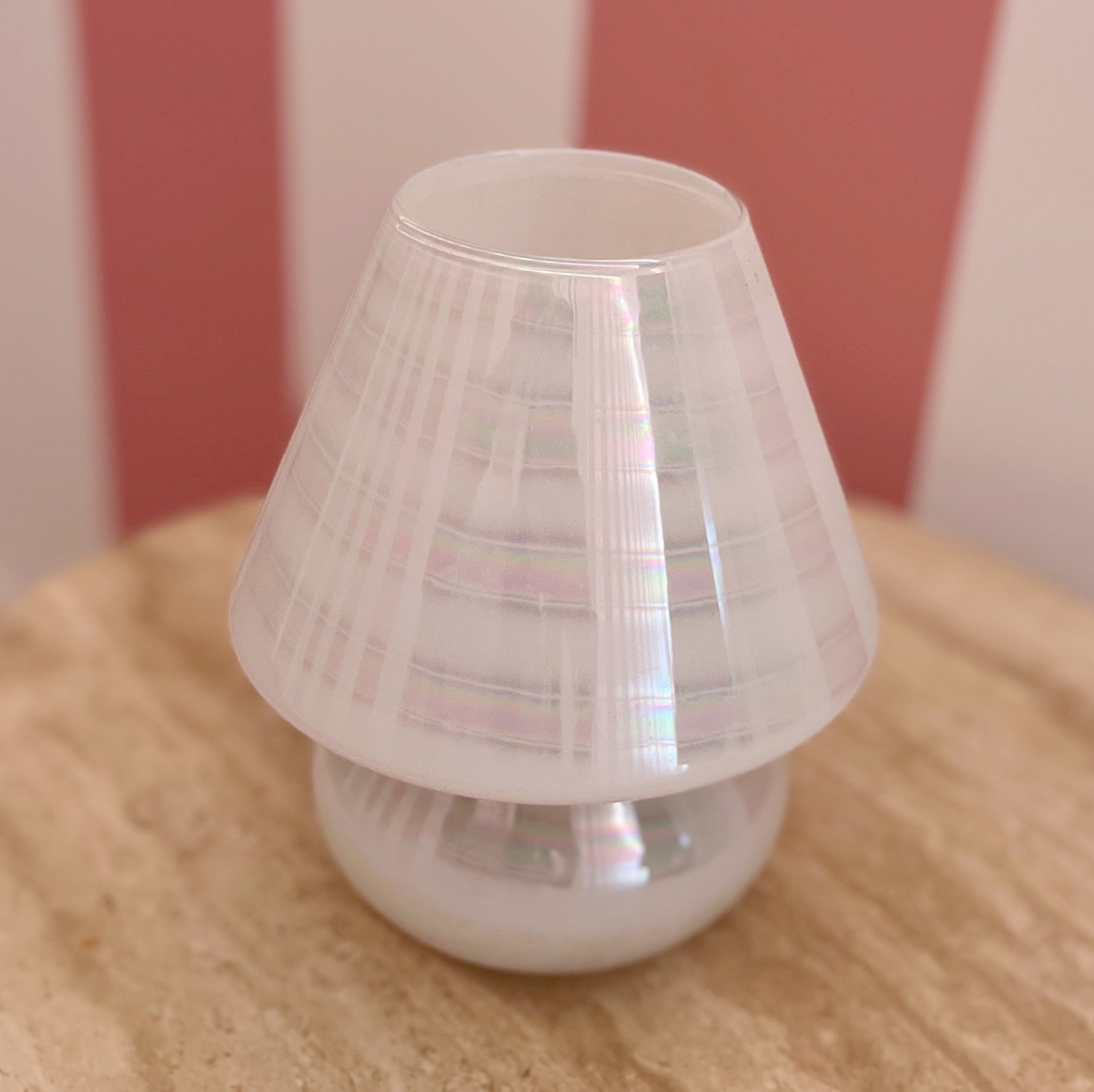 lampe champignon vintage iridescente
