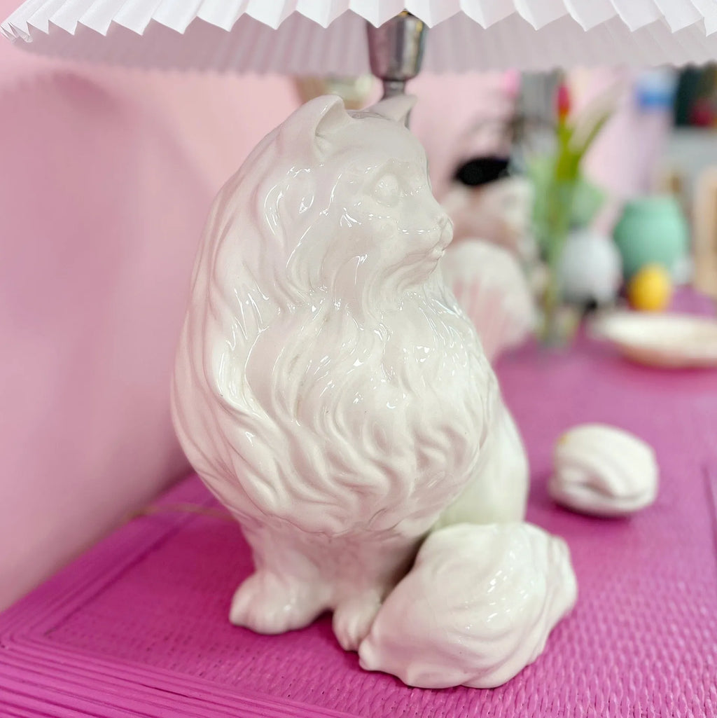 Lampe chat vintage, signée Italy, années 70 - Club Barbara