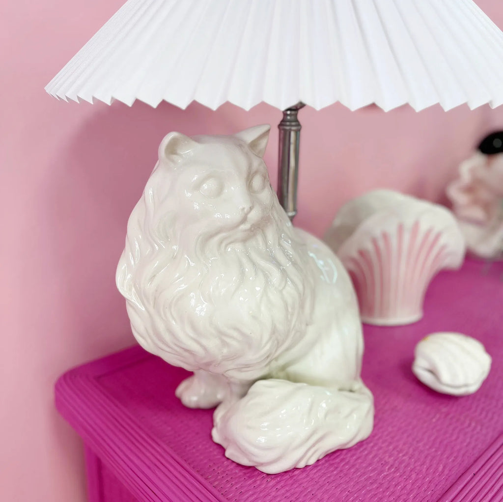 Lampe chat vintage, signée Italy, années 70 - Club Barbara