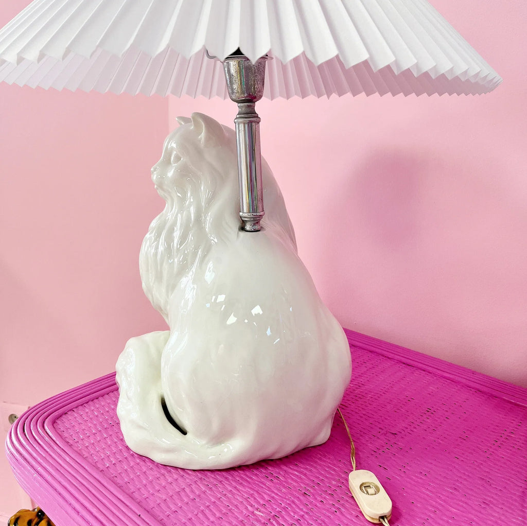 Lampe chat vintage, signée Italy, années 70 - Club Barbara
