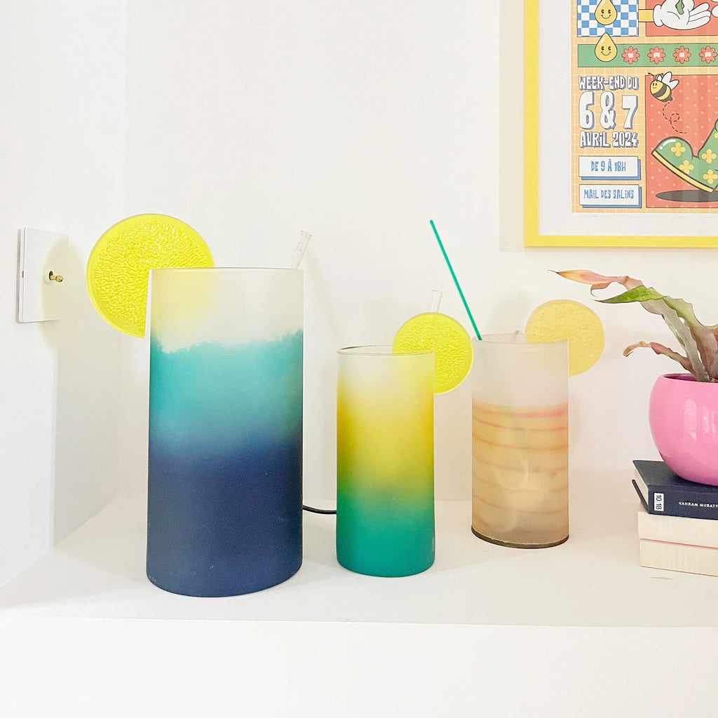 Lampe cocktail en verre vintage 80’s - Club Barbara