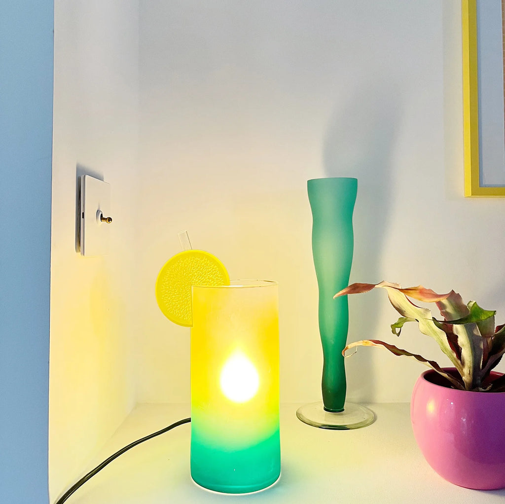 Lampe cocktail en verre vintage 80’s - Club Barbara