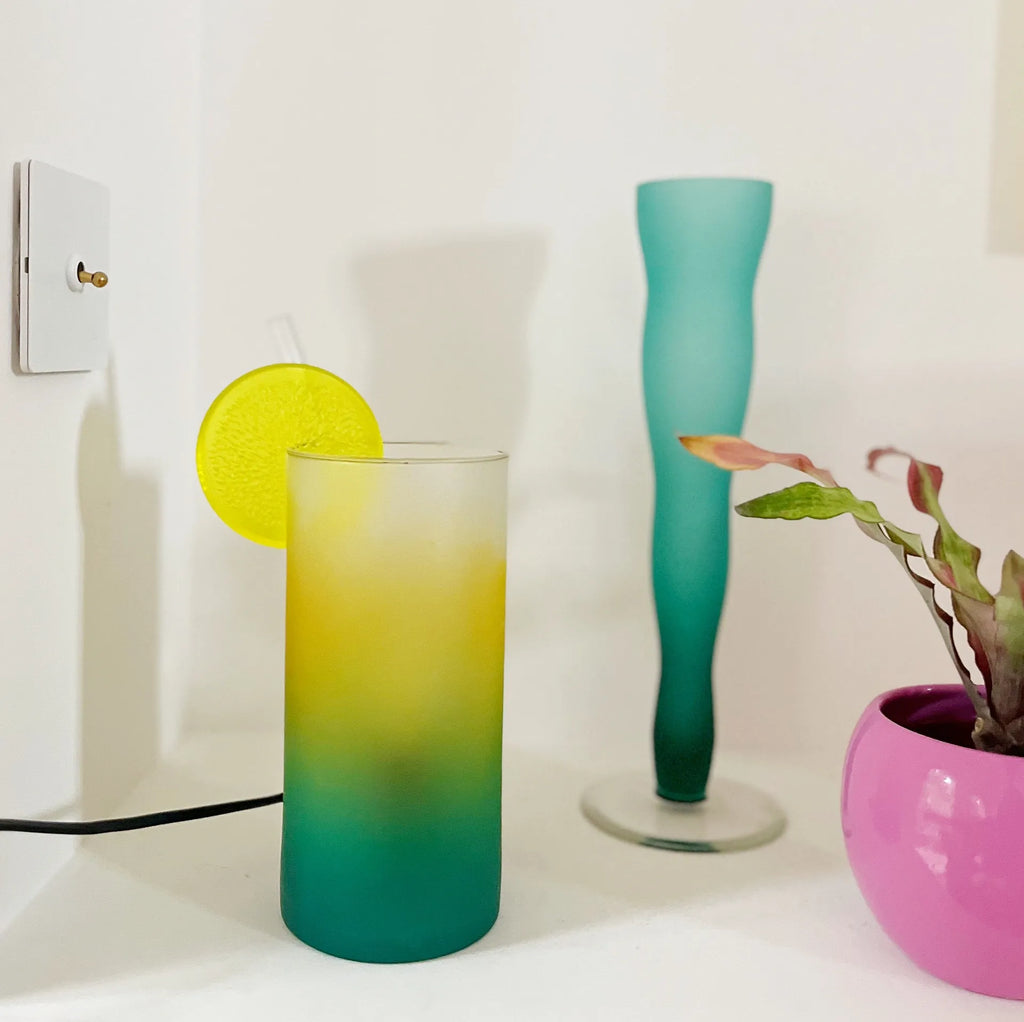 Lampe cocktail en verre vintage 80’s - Club Barbara