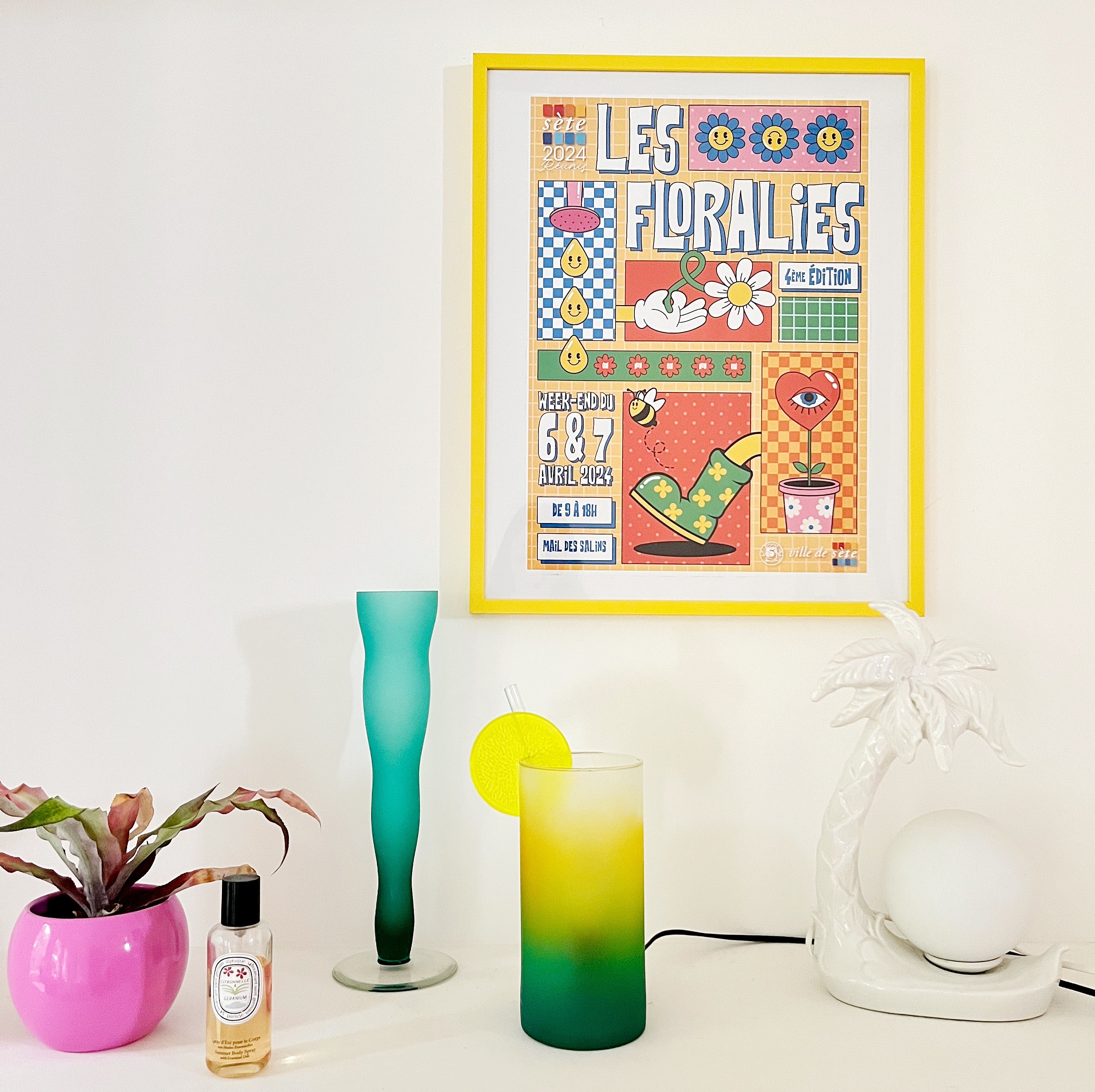 Vintage 80's cocktail lamp