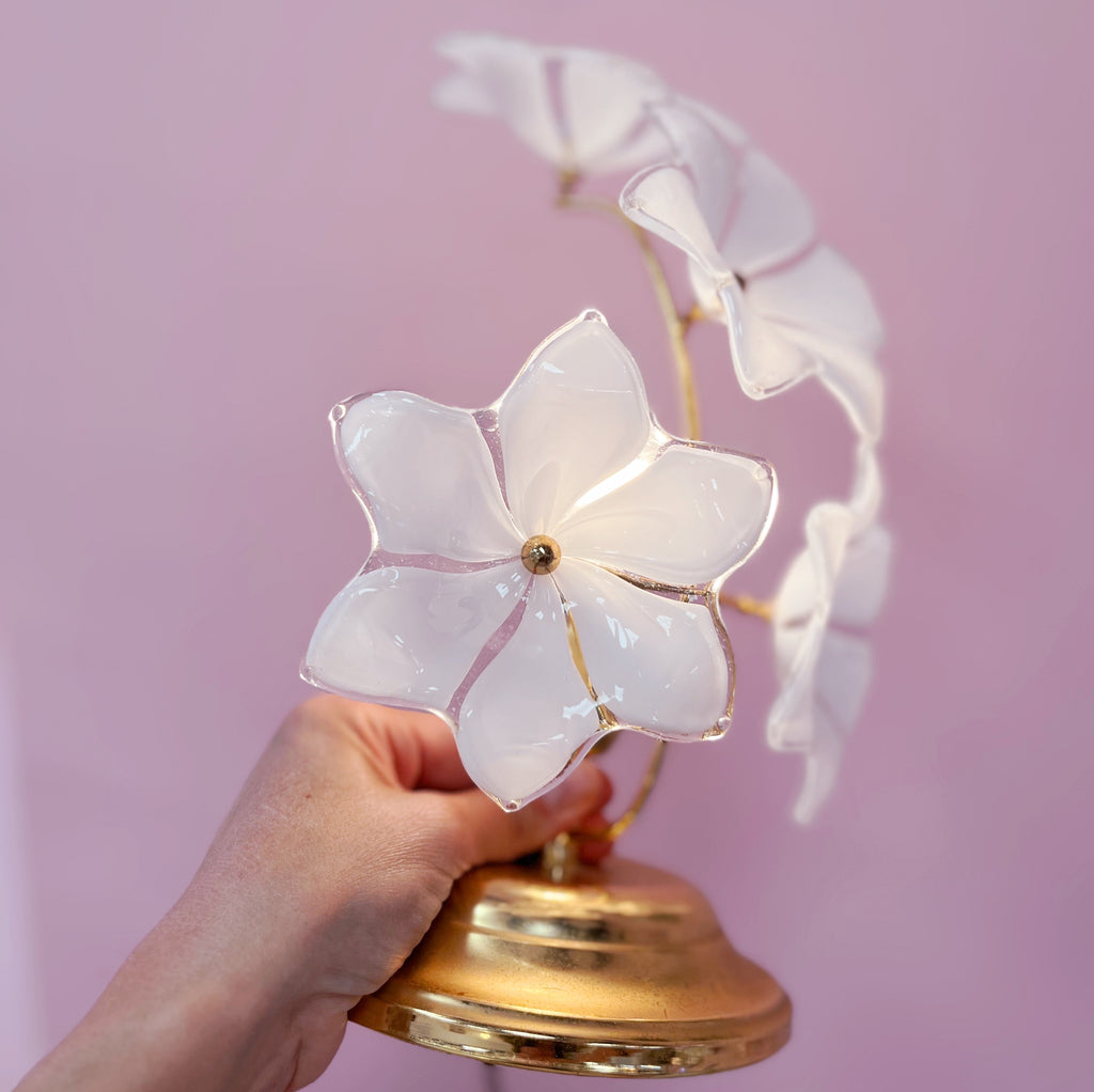 Lampe Fiore Opalino Murano, Italie, années 70