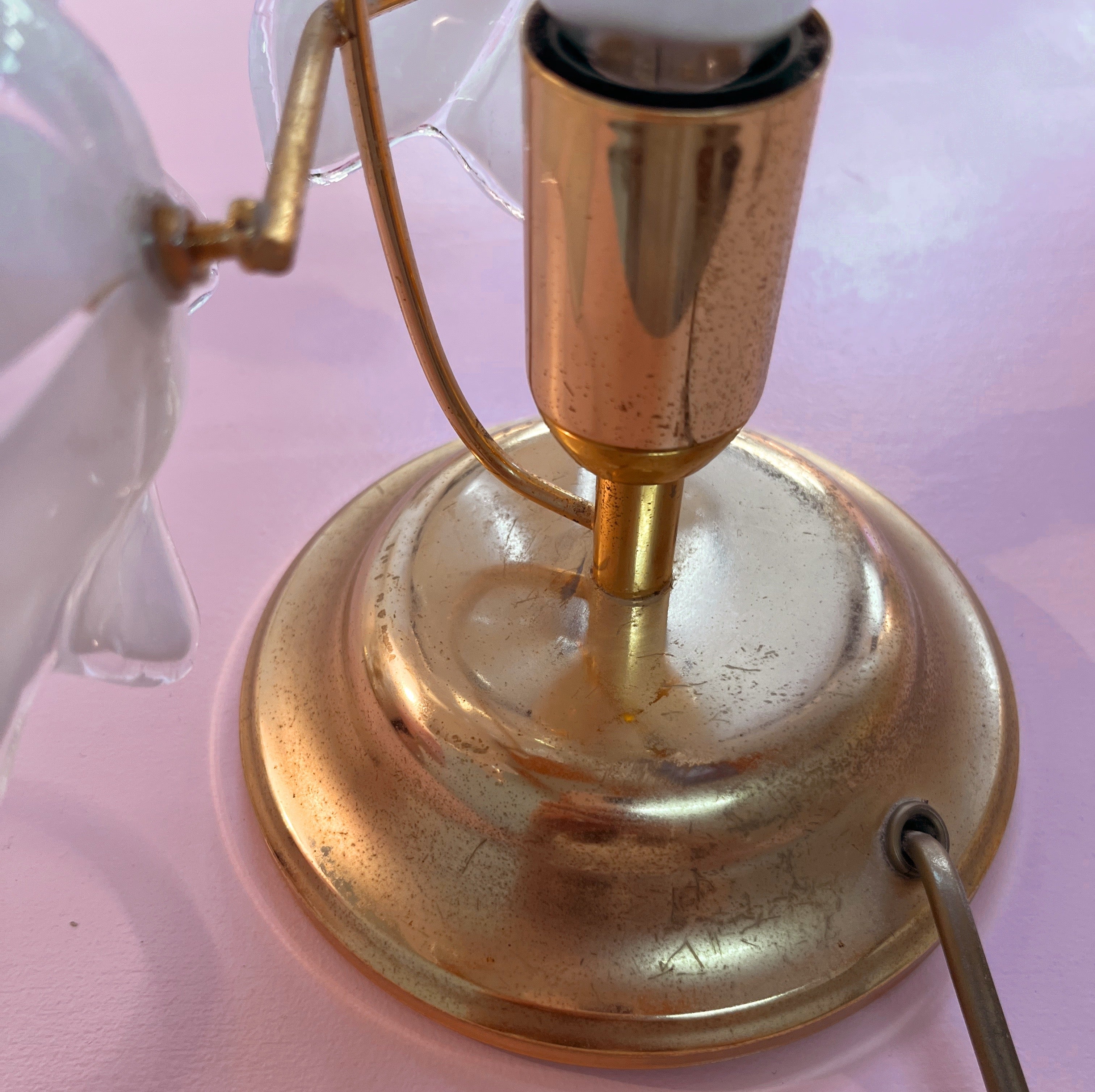 Lampe Fiore Opalino Murano, Italie, années 70