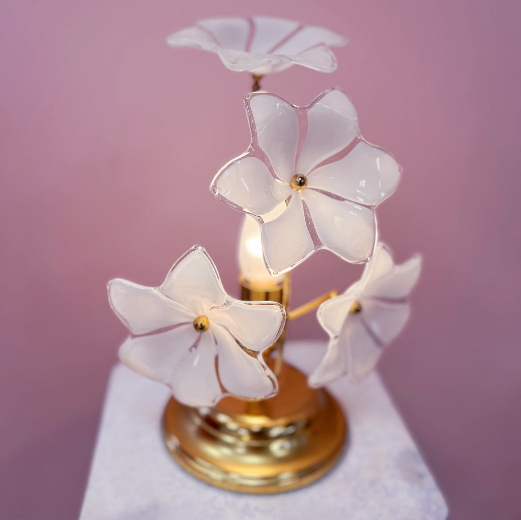 Lampe Fiore Opalino Murano, Italie, années 70