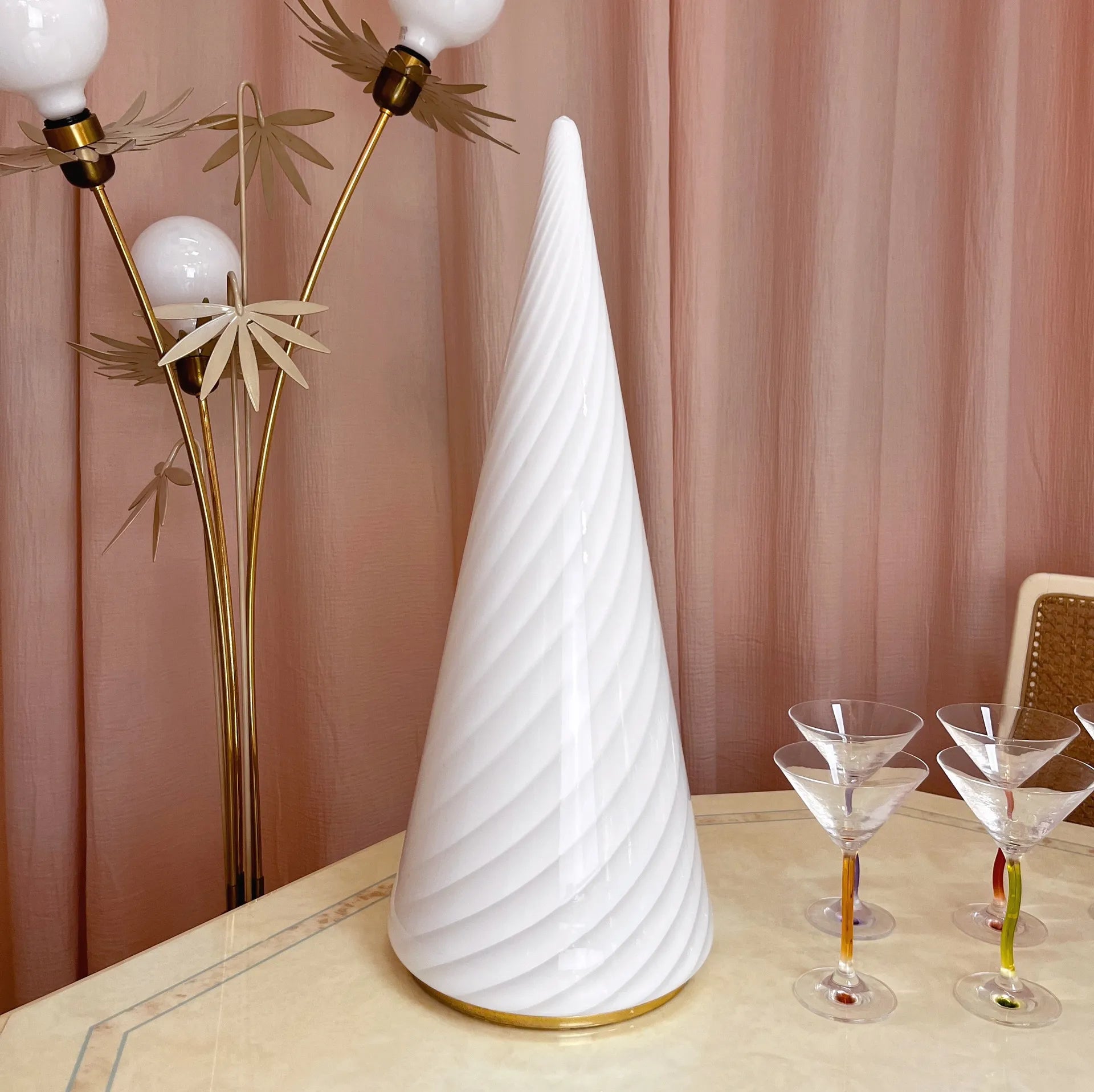 Lampe conique en verre de Murano, Italie, années 70 - Club Barbara