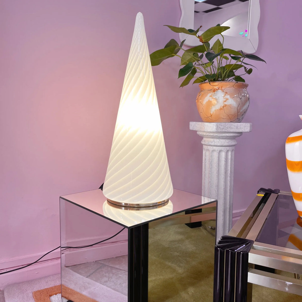 Lampe conique en verre de Murano, Italie, années 70 - Club Barbara