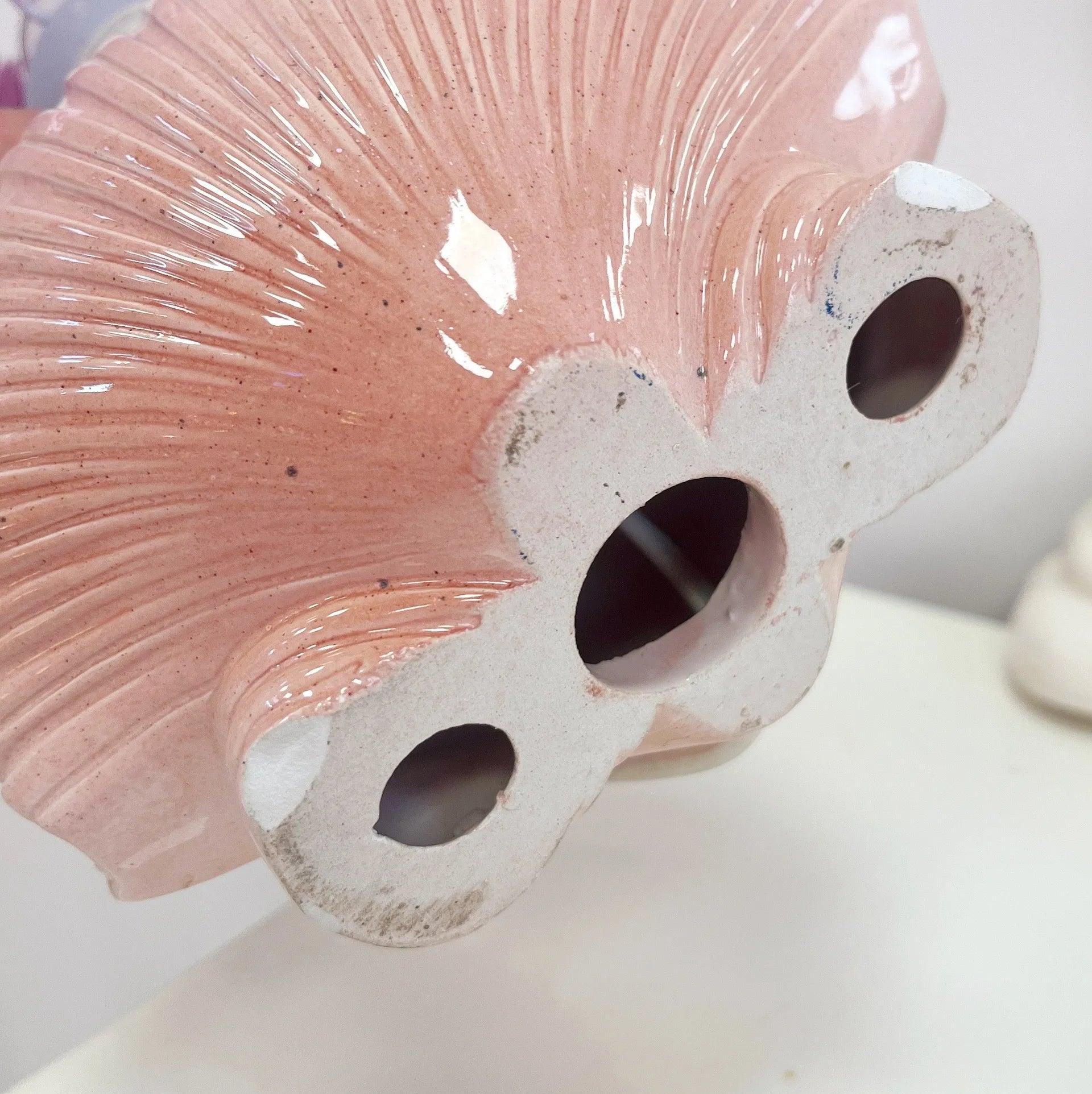Lampe coquillage 80s rose saumon - Club Barbara