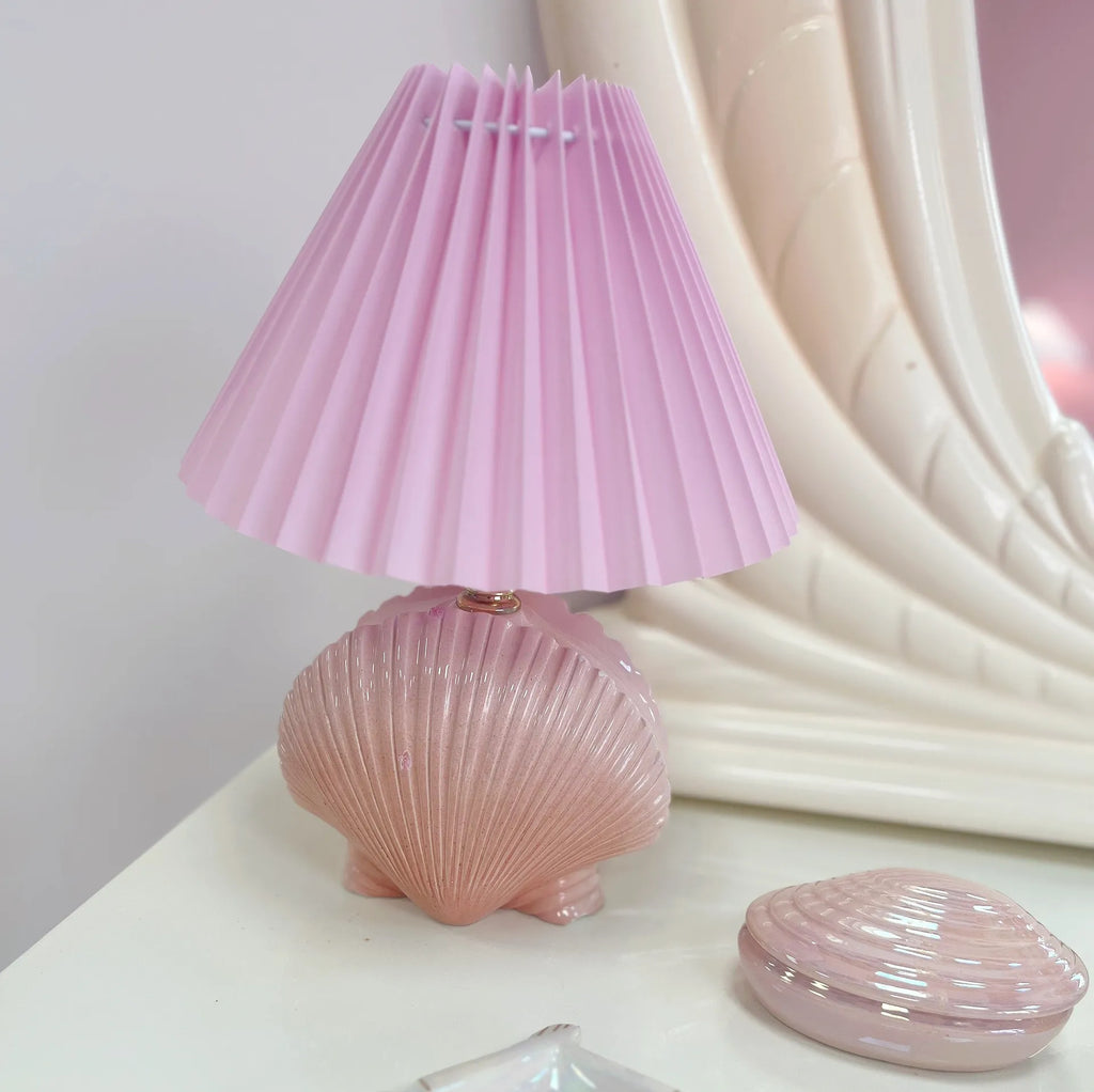 Lampe coquillage 80s rose saumon - Club Barbara