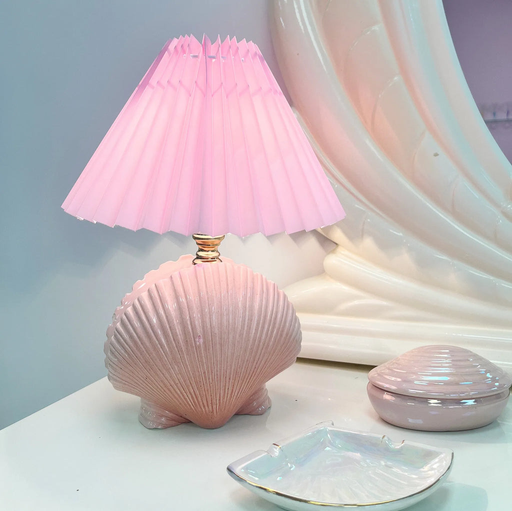 Lampe coquillage 80s rose saumon - Club Barbara
