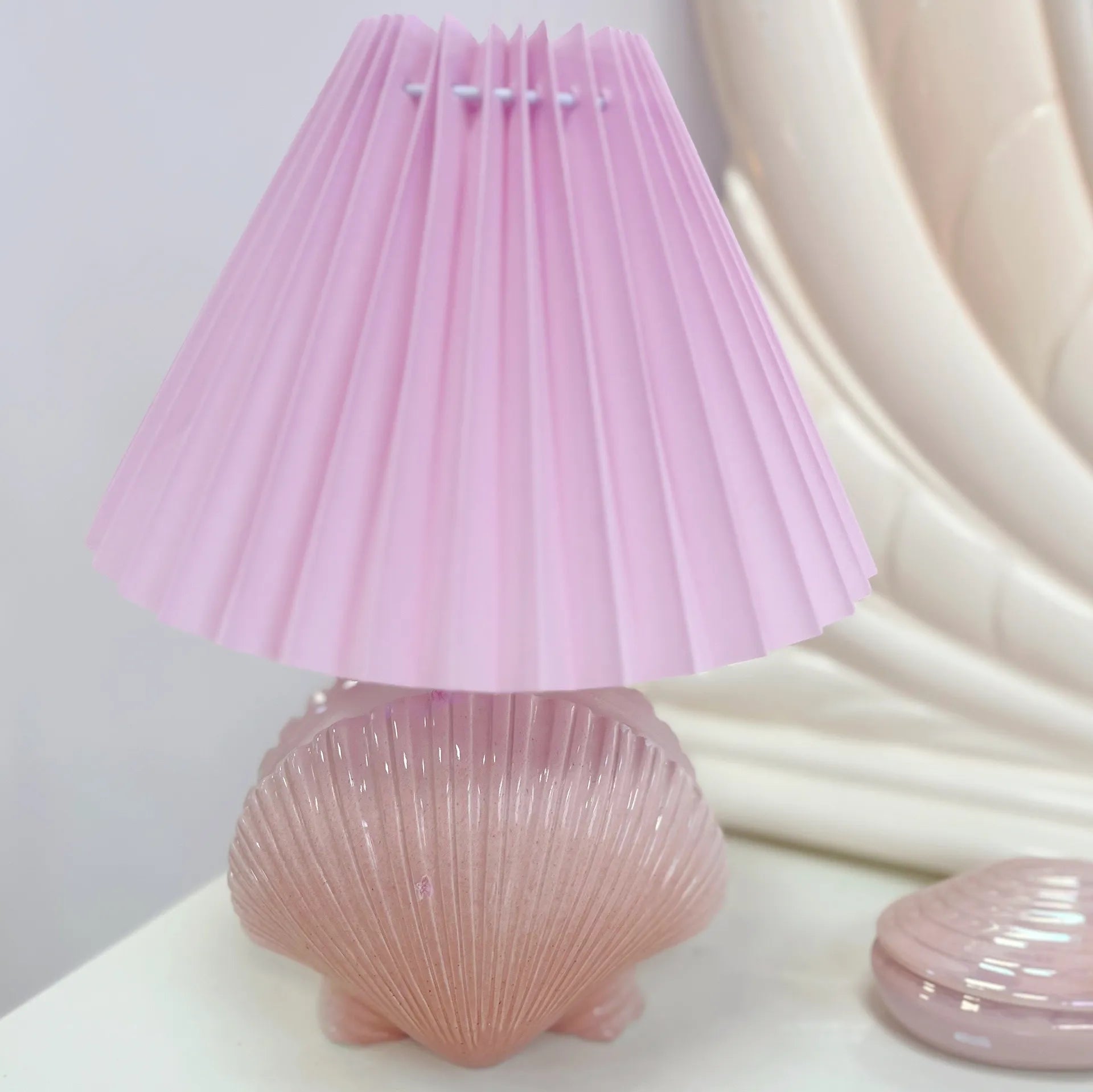 Lampe coquillage 80s rose saumon - Club Barbara