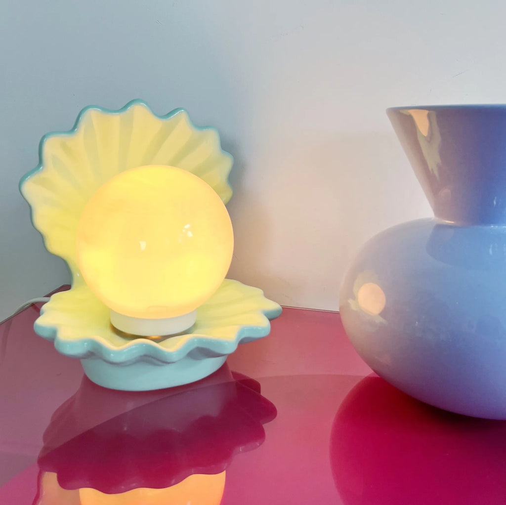 Lampe coquillage aqua vintage - Club Barbara