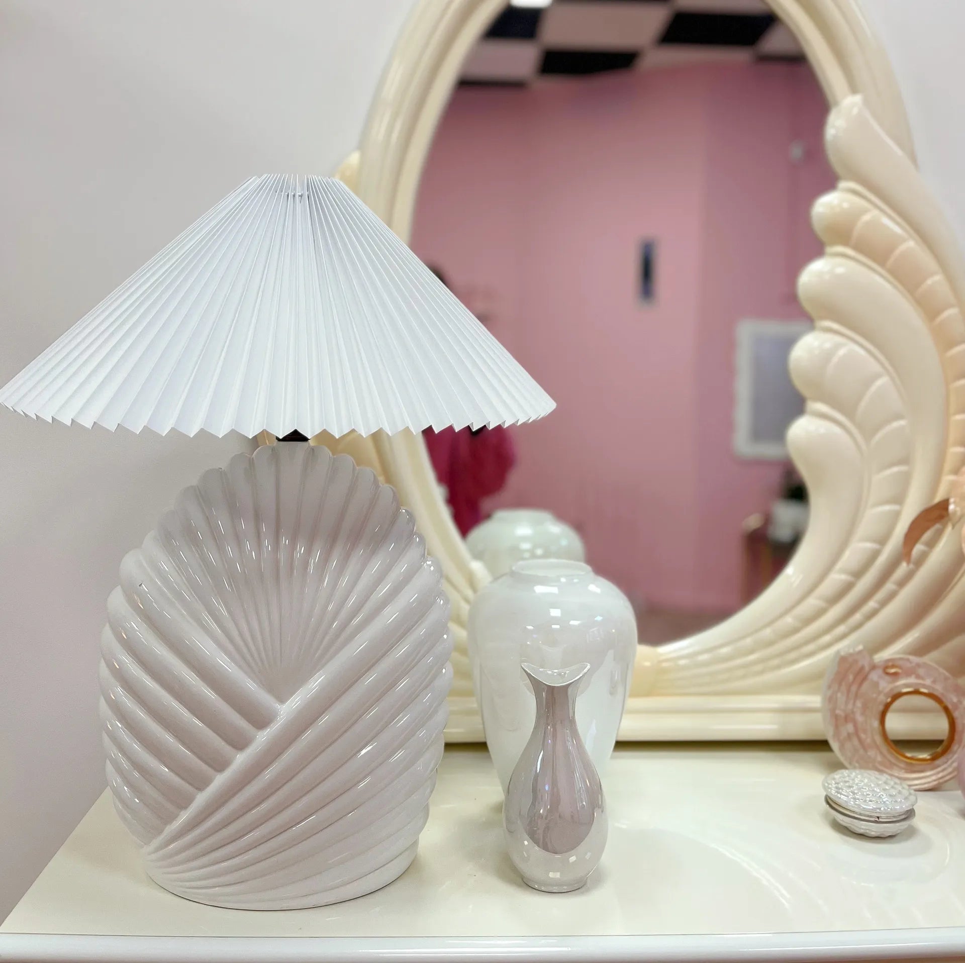 Lampe coquillage, Art Deco, made in Italy, années 80 - Club Barbara