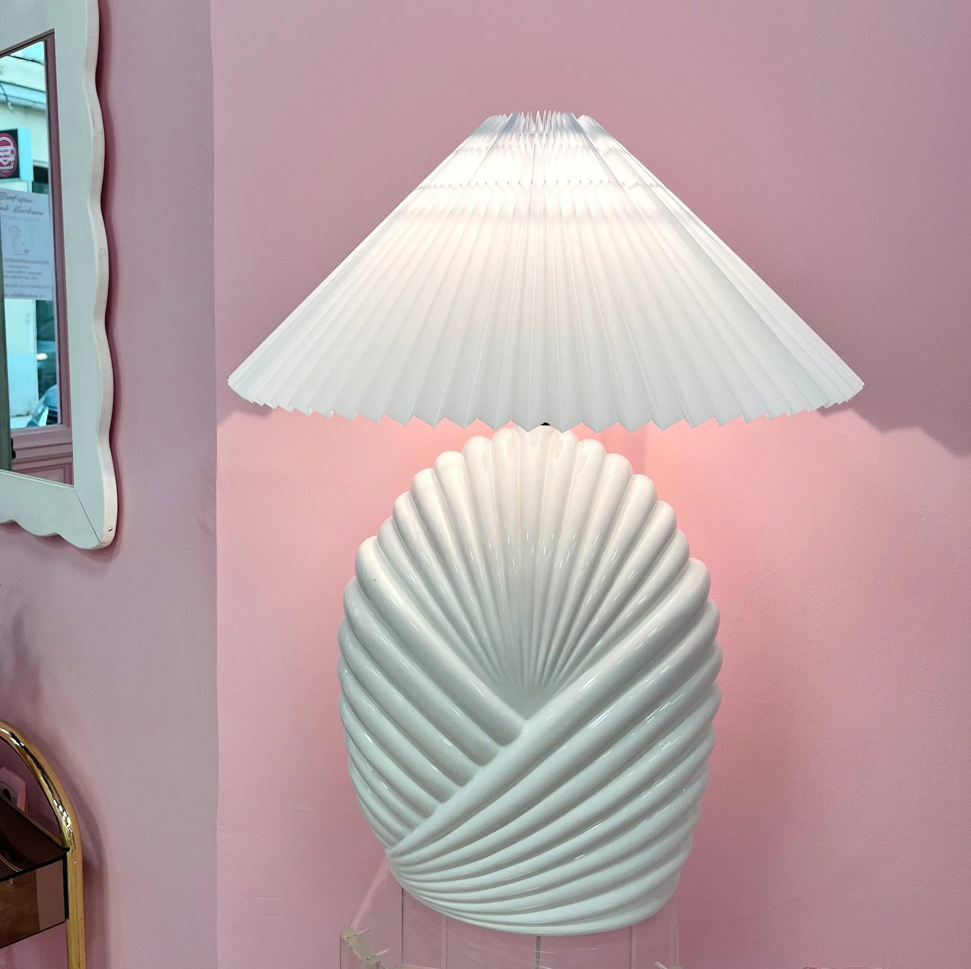 Lampe coquillage, Art Deco, made in Italy, années 80 - Club Barbara