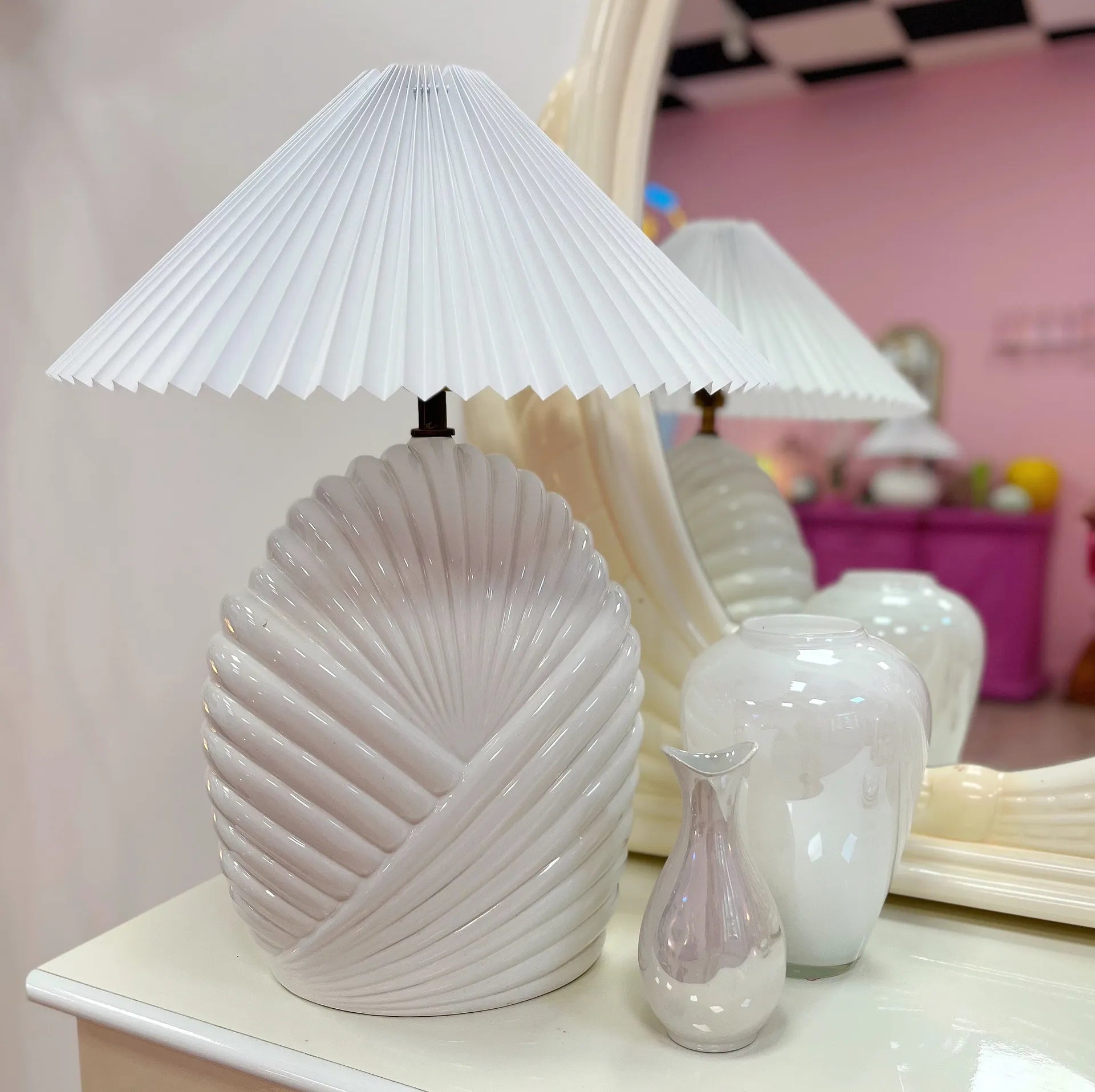 Lampe coquillage, Art Deco, made in Italy, années 80 - Club Barbara