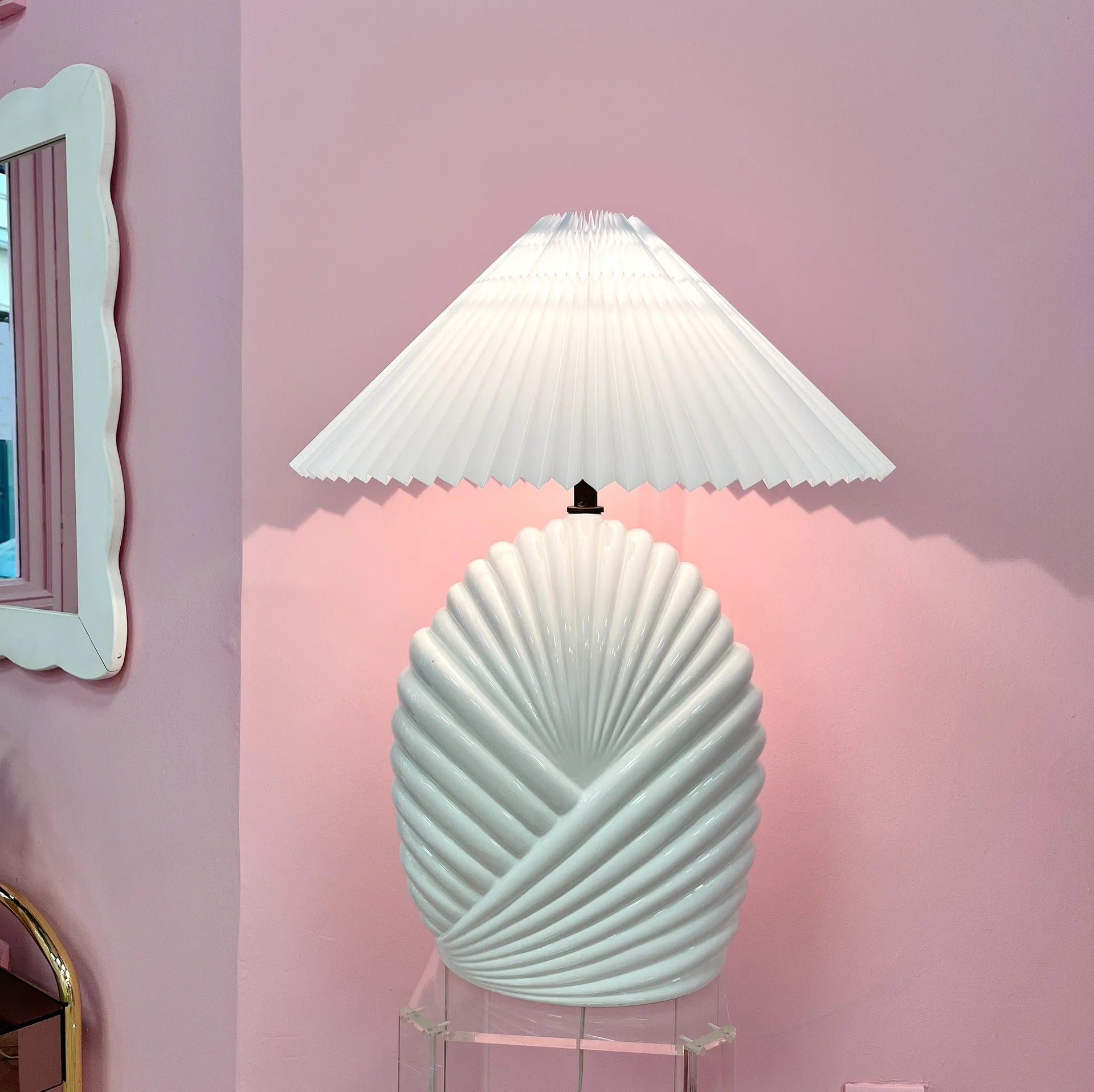 Lampe coquillage, Art Deco, made in Italy, années 80 - Club Barbara