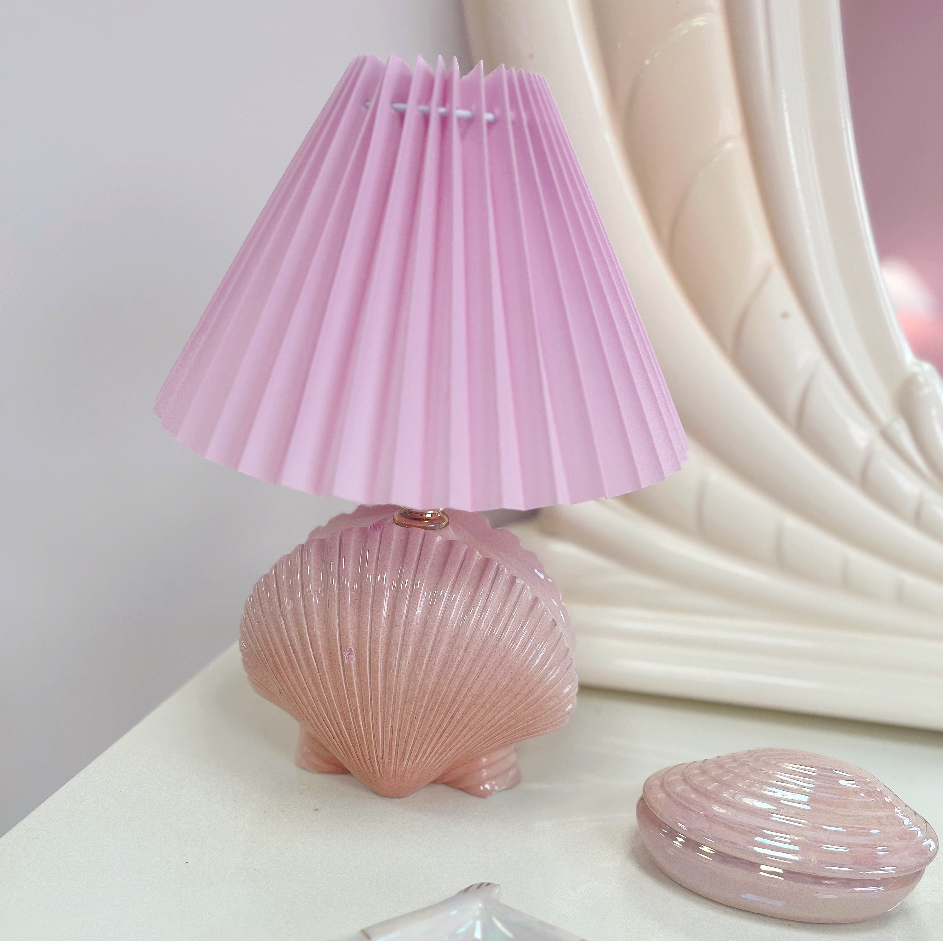 Lampe coquillage 80s rose saumon