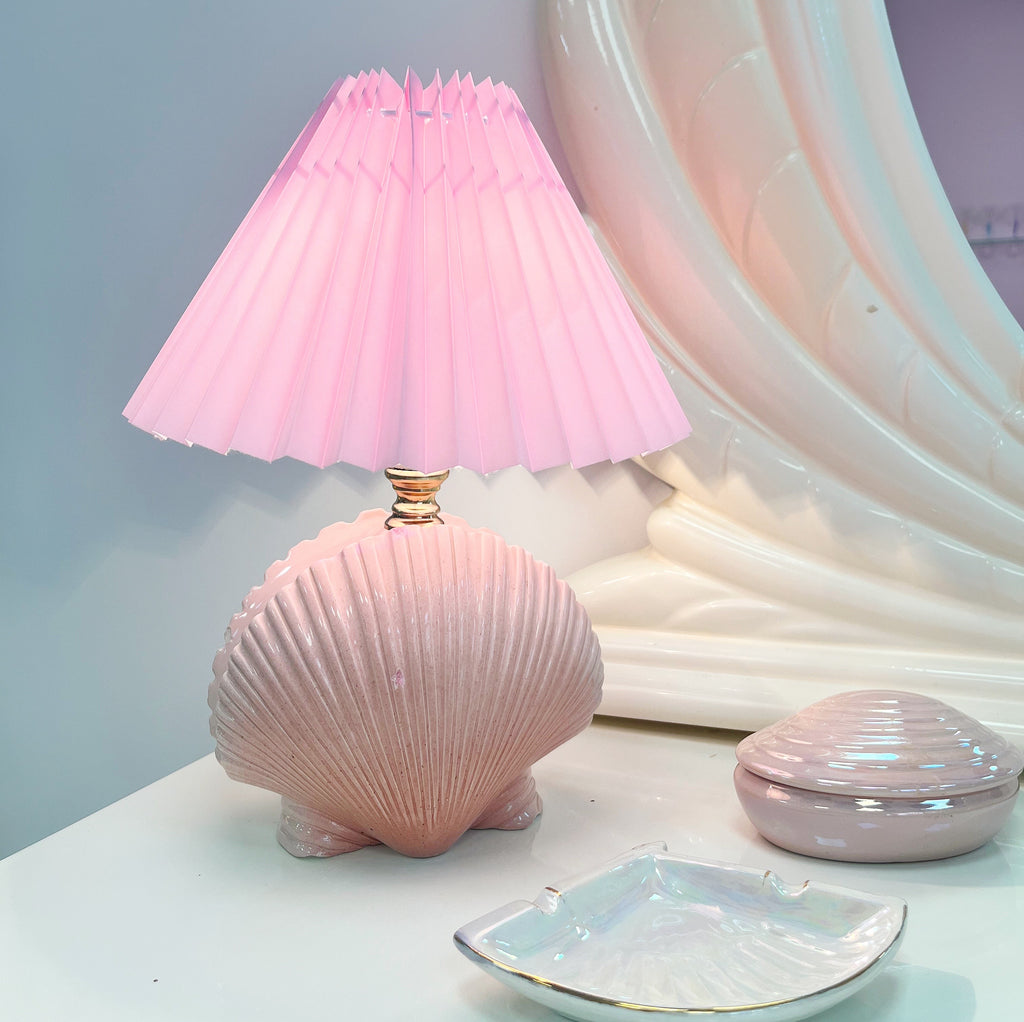 Lampe coquillage 80s rose saumon