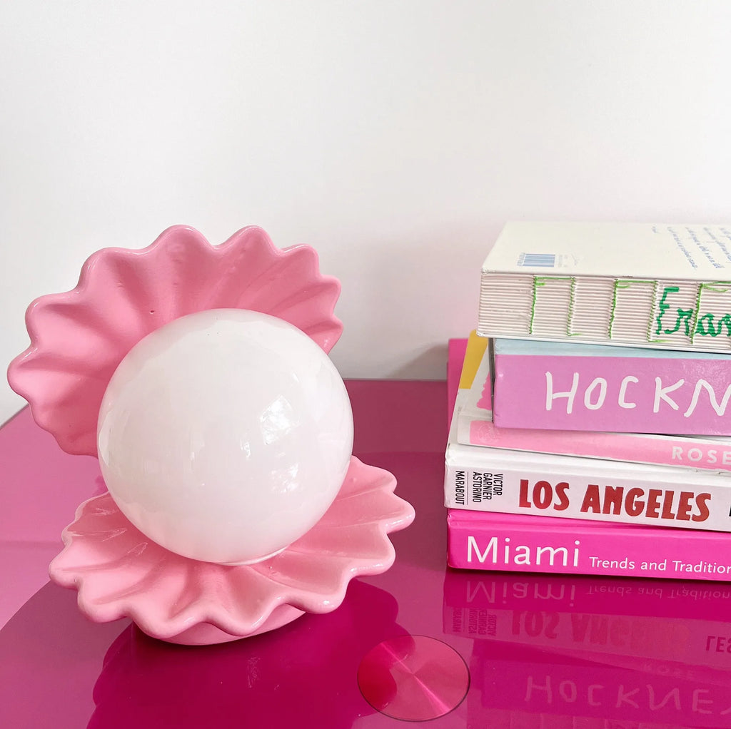 Lampe coquillage rose vintage - Club Barbara