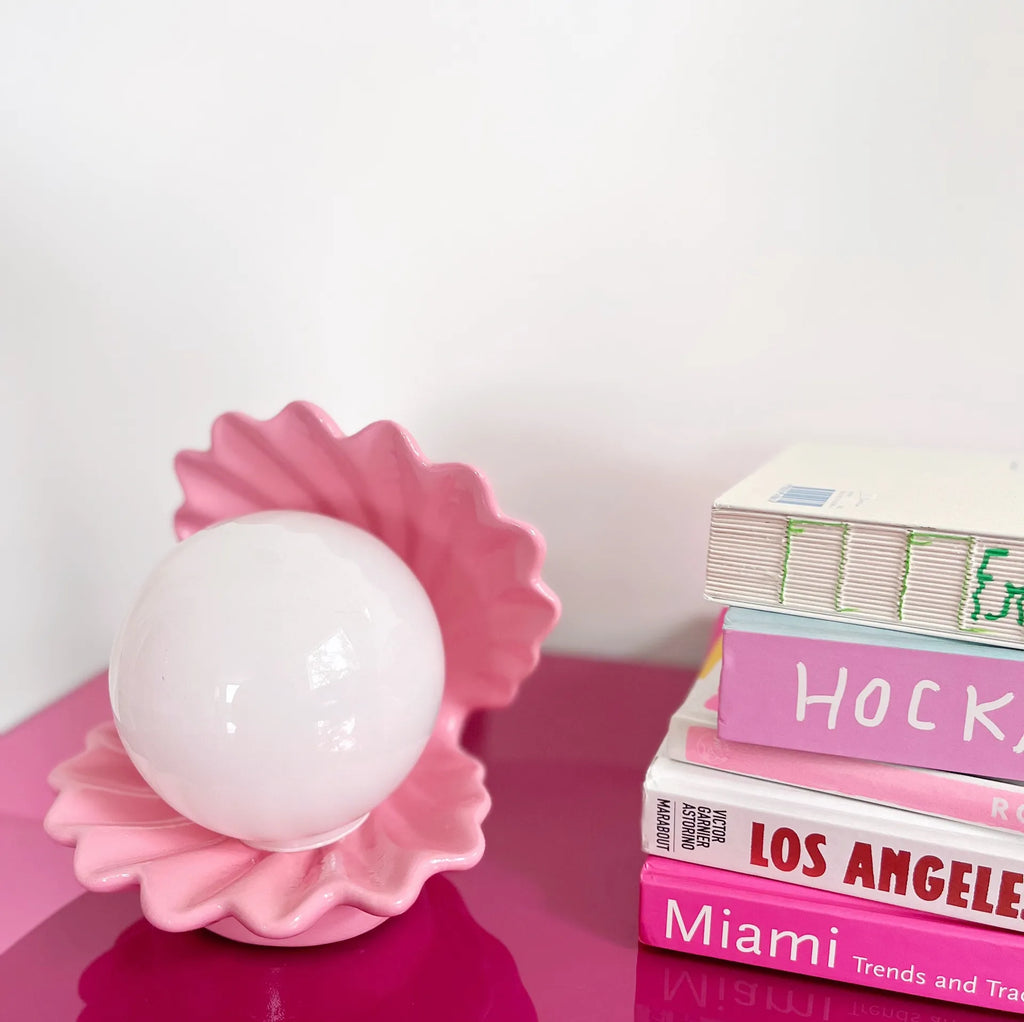 Lampe coquillage rose vintage - Club Barbara