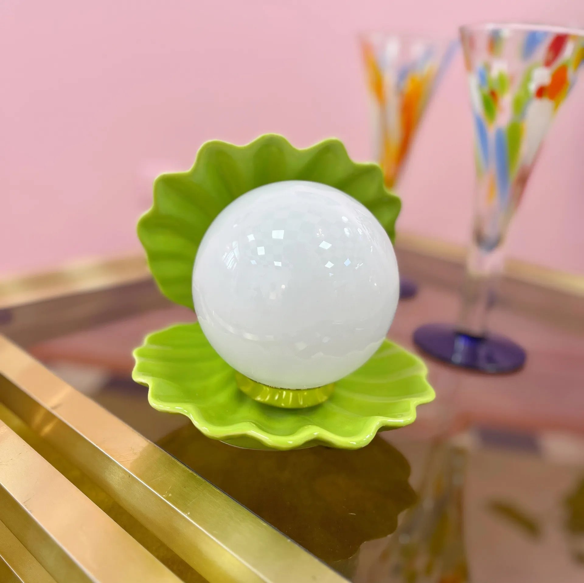 Lampe Coquillage Verte – Années 80 - Club Barbara