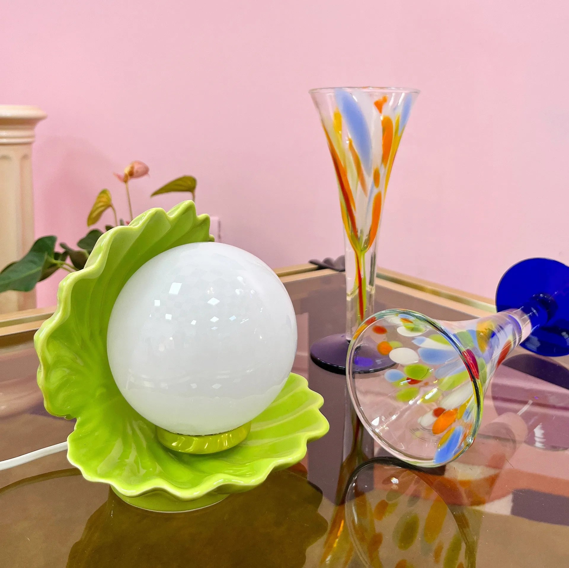 Lampe Coquillage Verte – Années 80 - Club Barbara